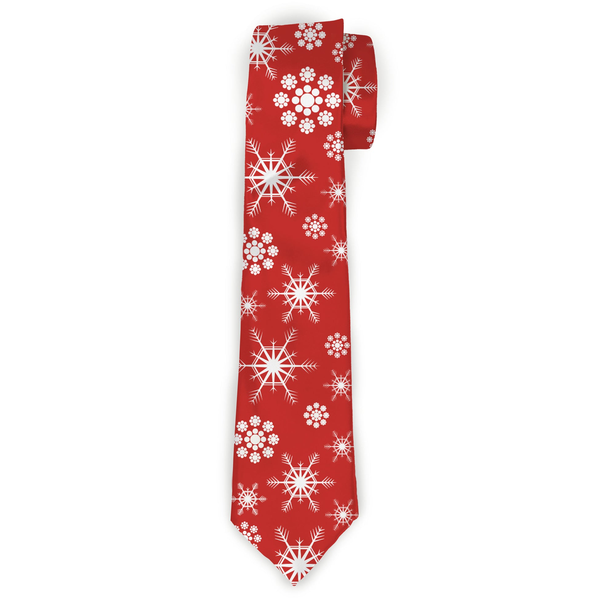 Buckle-Down Necktie - Snowflakes Red/White Neckties Buckle-Down