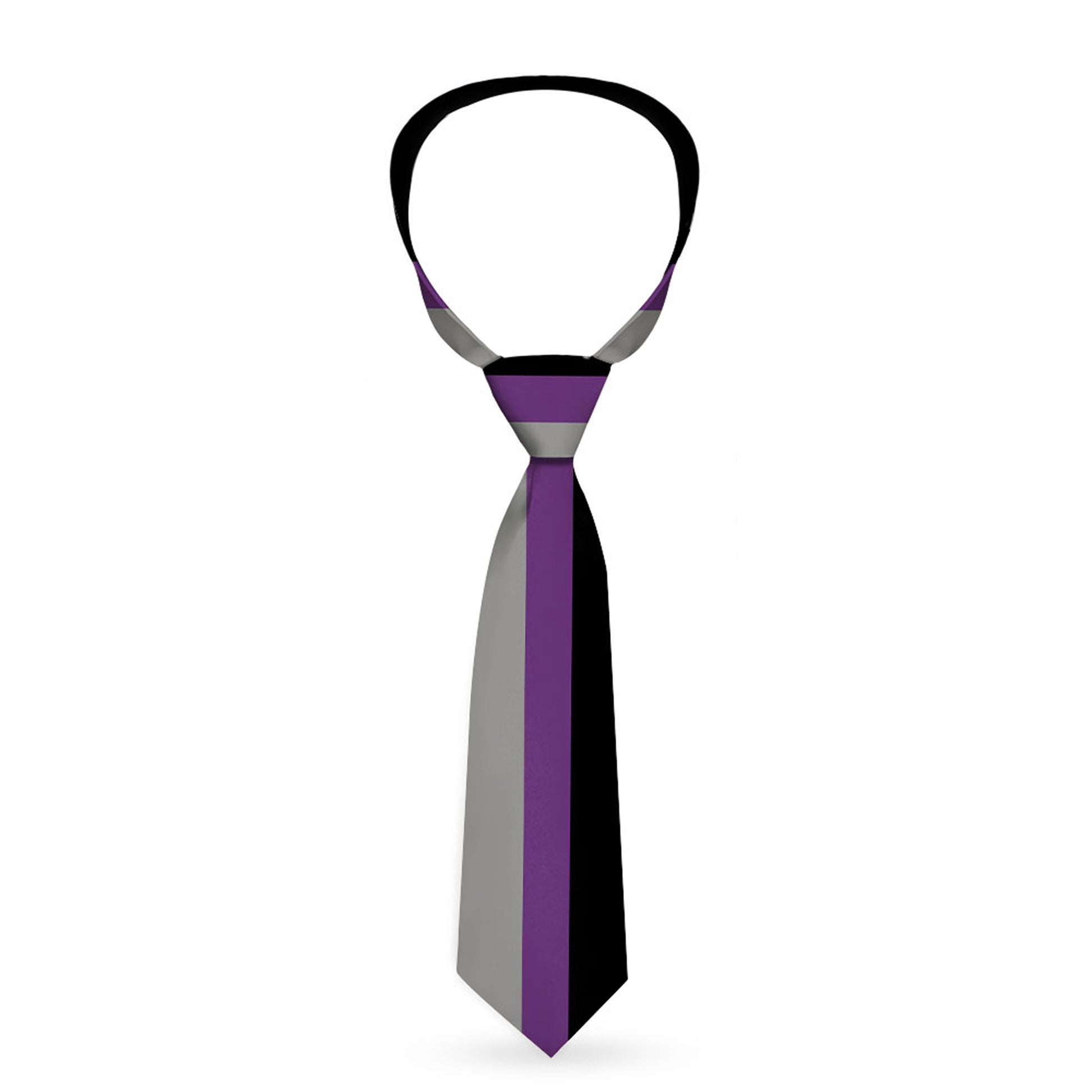 Buckle-Down Necktie - Stripes Black/Purple/Gray Neckties Buckle-Down