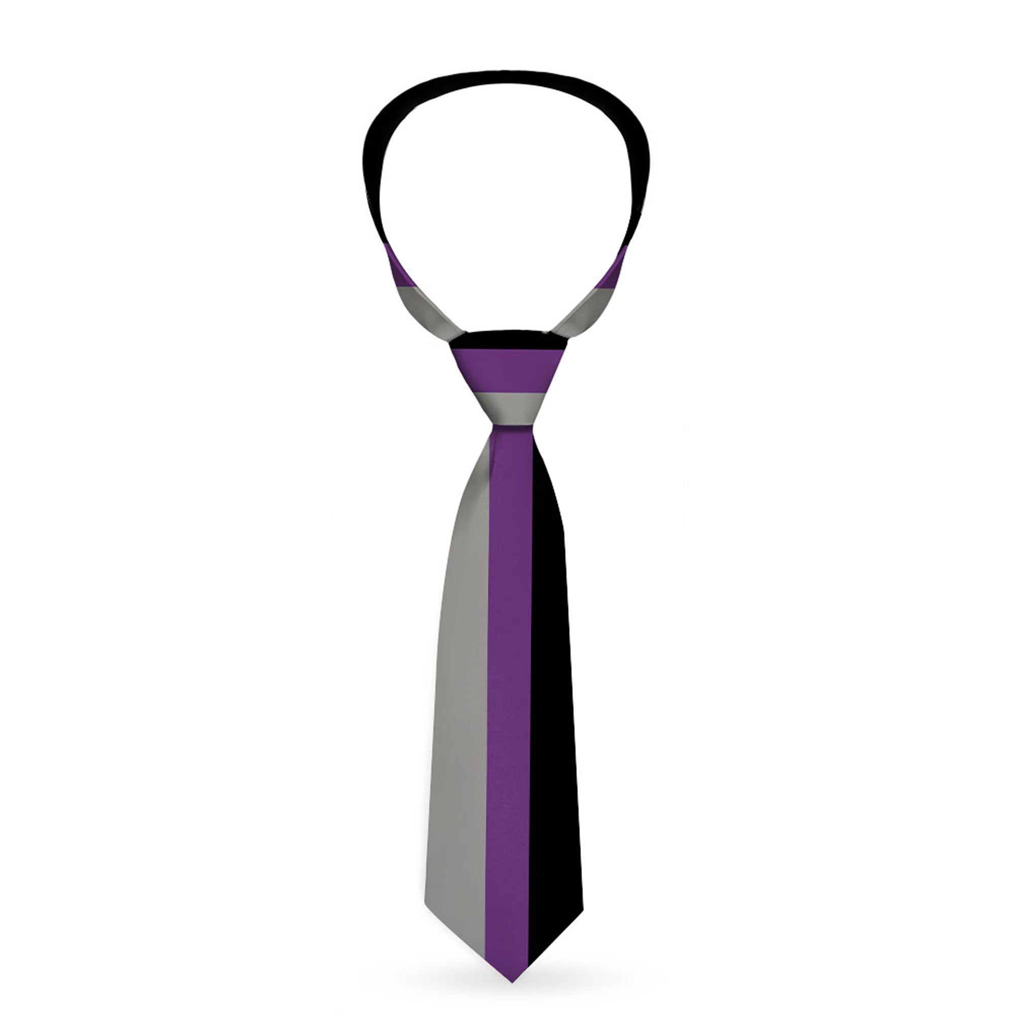 Buckle-Down Necktie - Stripes Black/Purple/Gray Neckties Buckle-Down