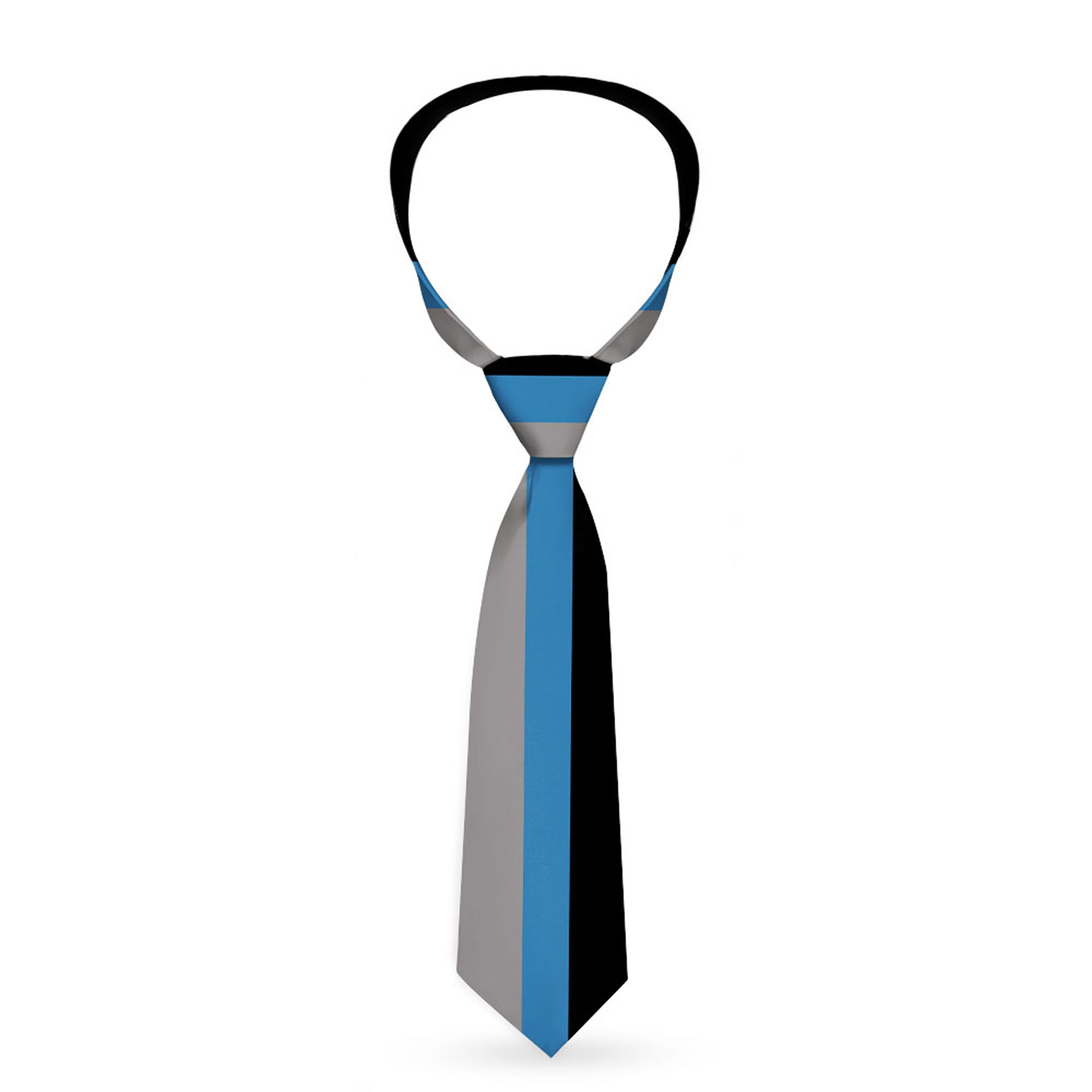 Necktie Standard - Stripes Black/Turquoise/Gray Neckties Buckle-Down
