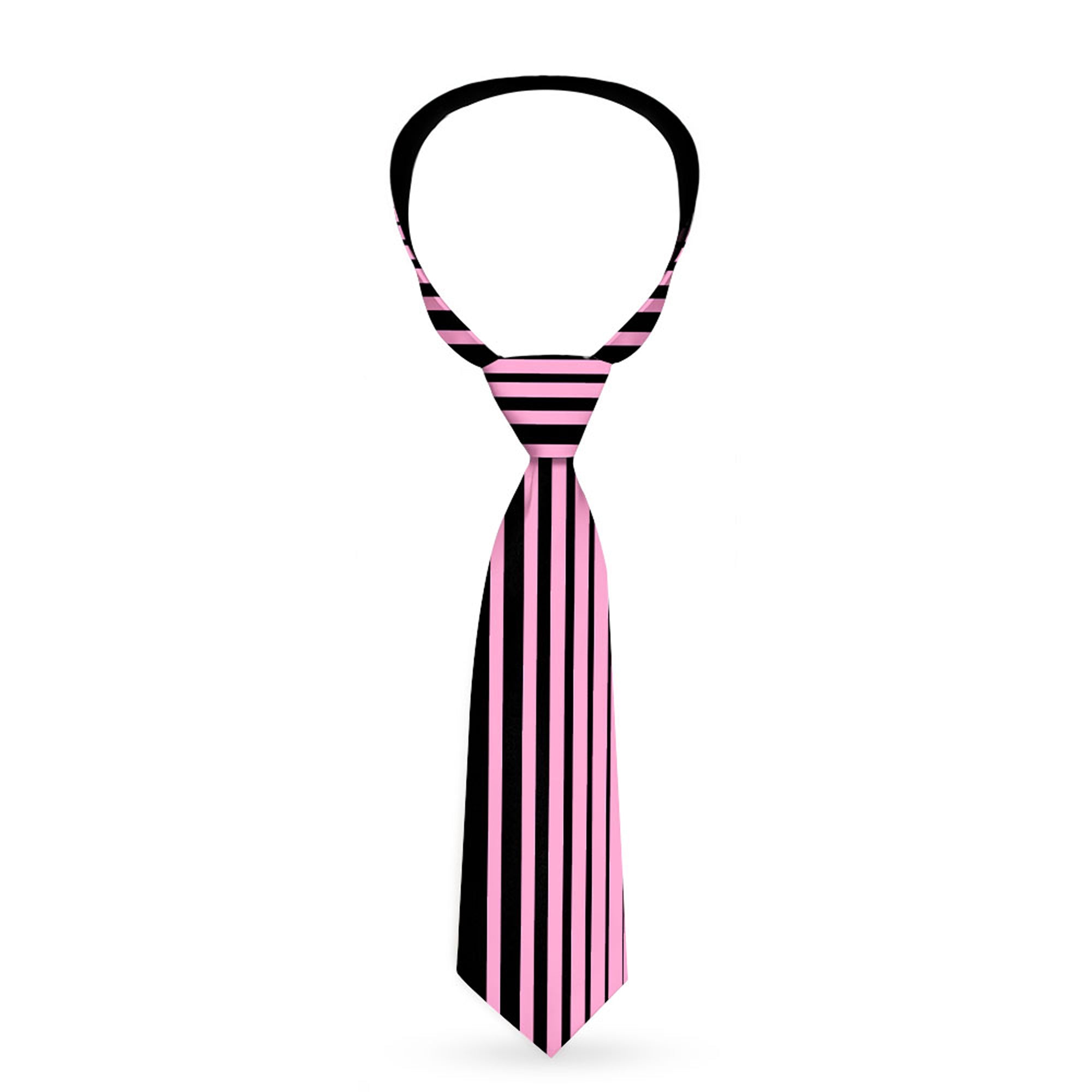 Buckle-Down Necktie - Stripe Transition Black/Pink Neckties Buckle-Down
