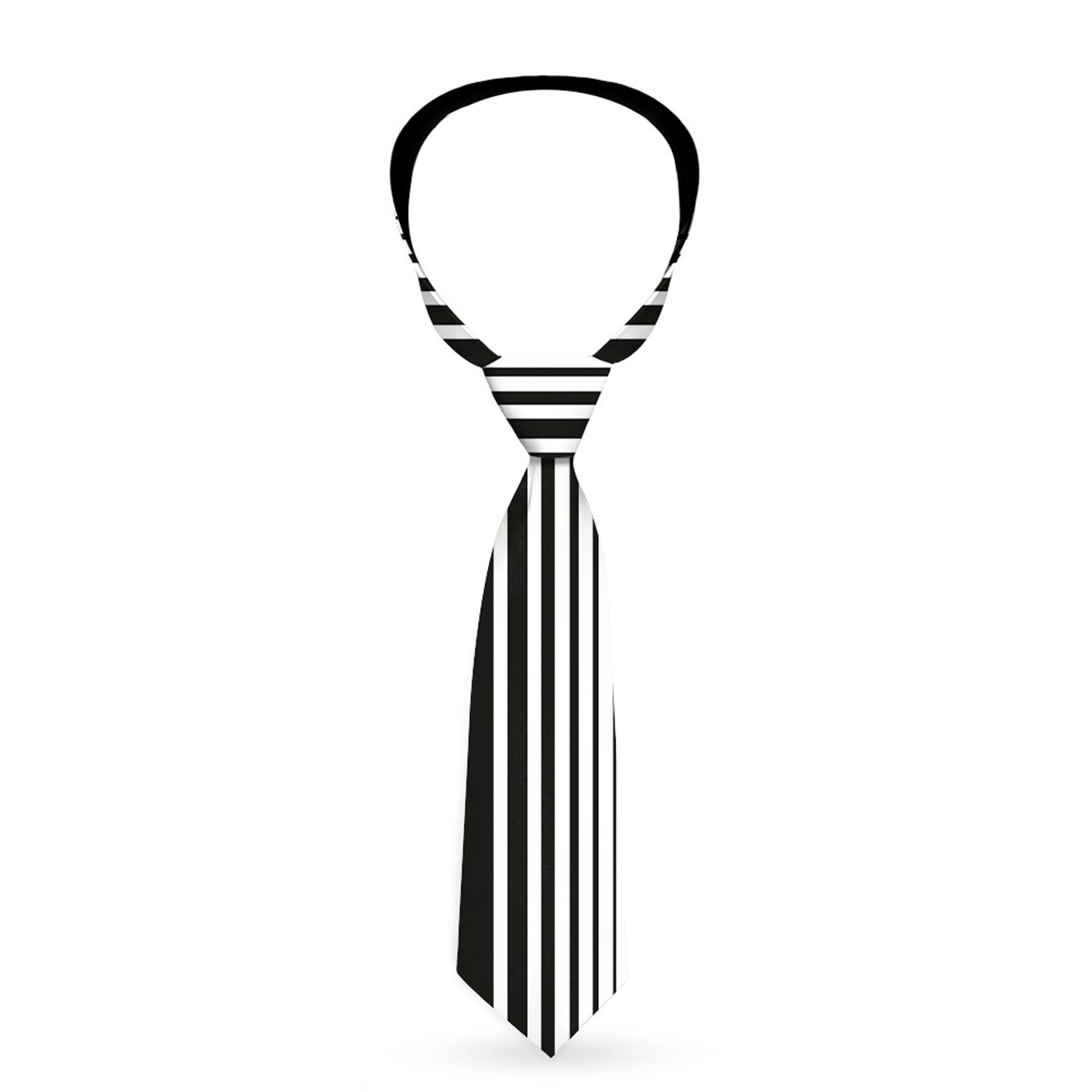 Buckle-Down Necktie - Stripe Transition Black/White Neckties Buckle-Down