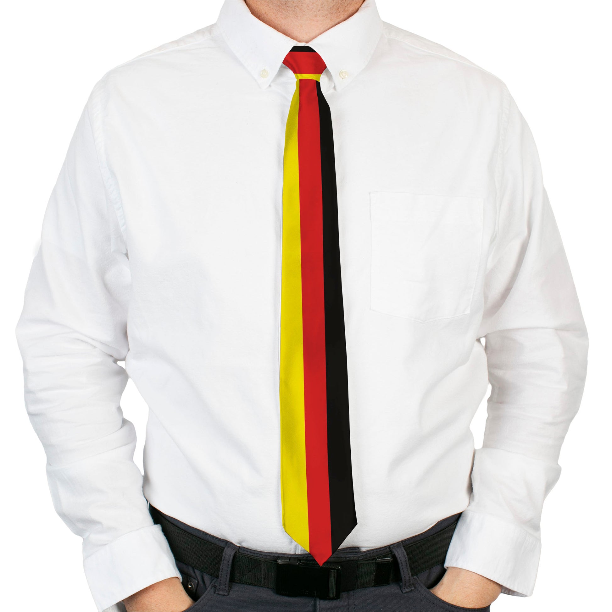 Buckle-Down Necktie - Stripes Black/Red/Yellow Neckties Buckle-Down