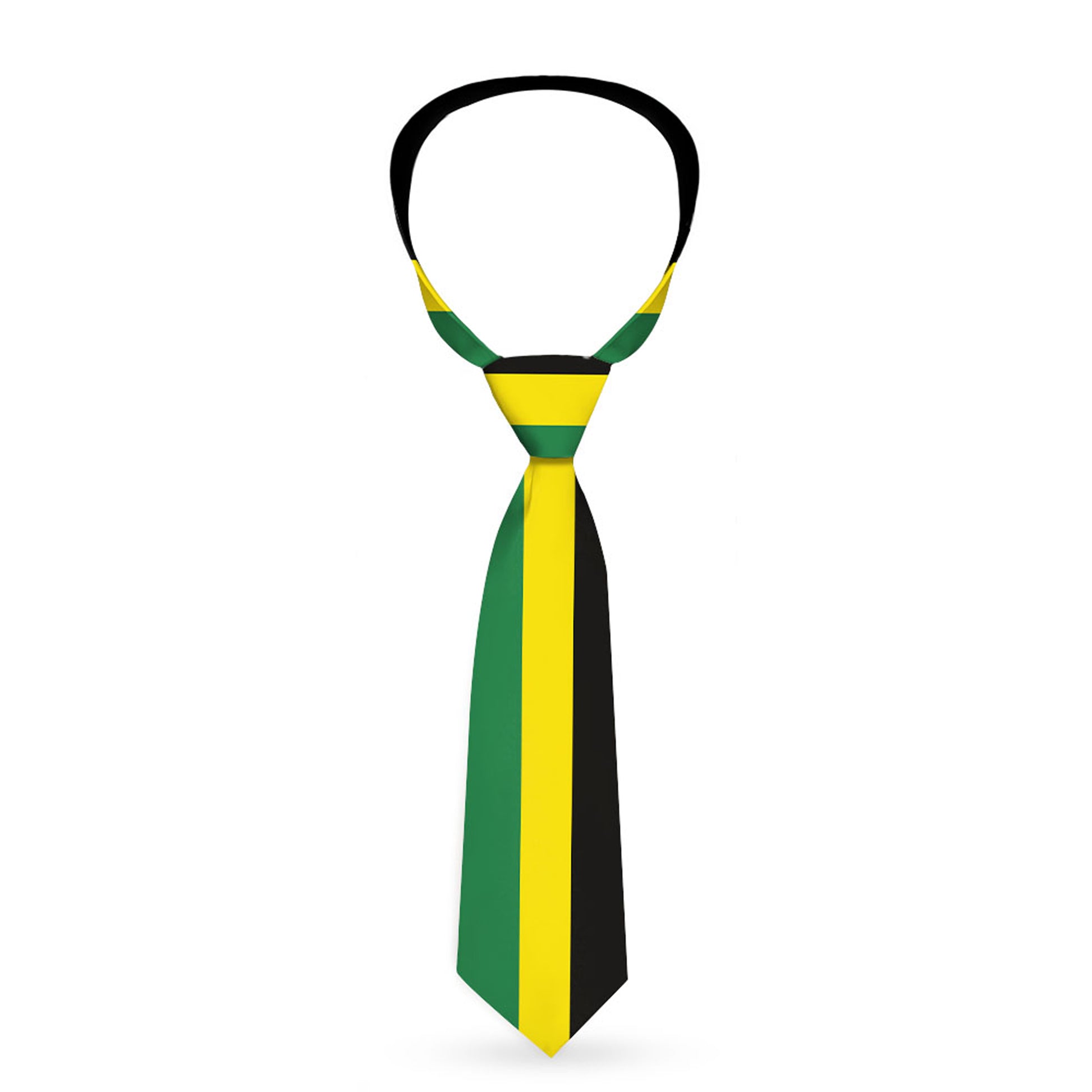 Buckle-Down Necktie - Stripes Black/Yellow/Green Neckties Buckle-Down