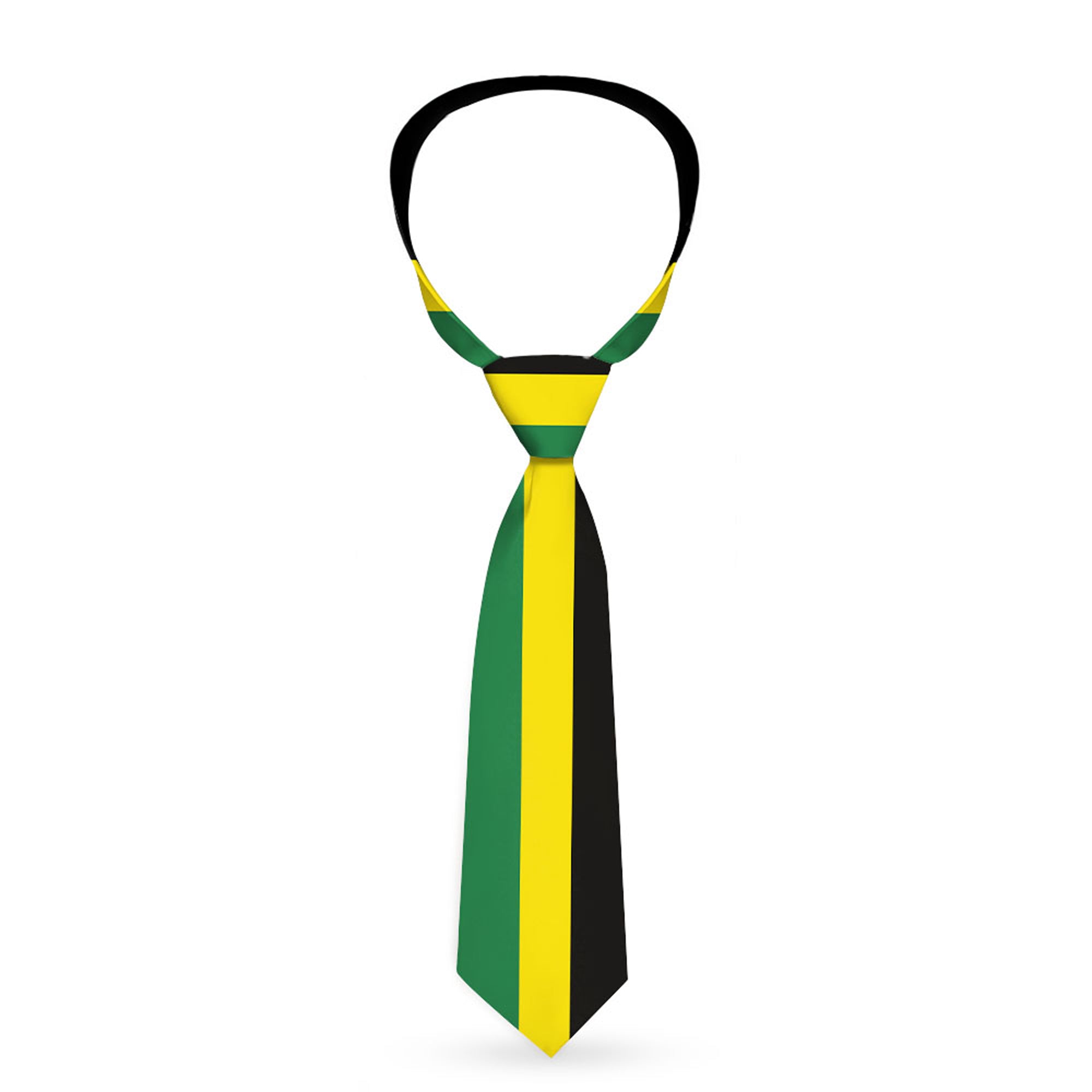 Buckle-Down Necktie - Stripes Black/Yellow/Green Neckties Buckle-Down