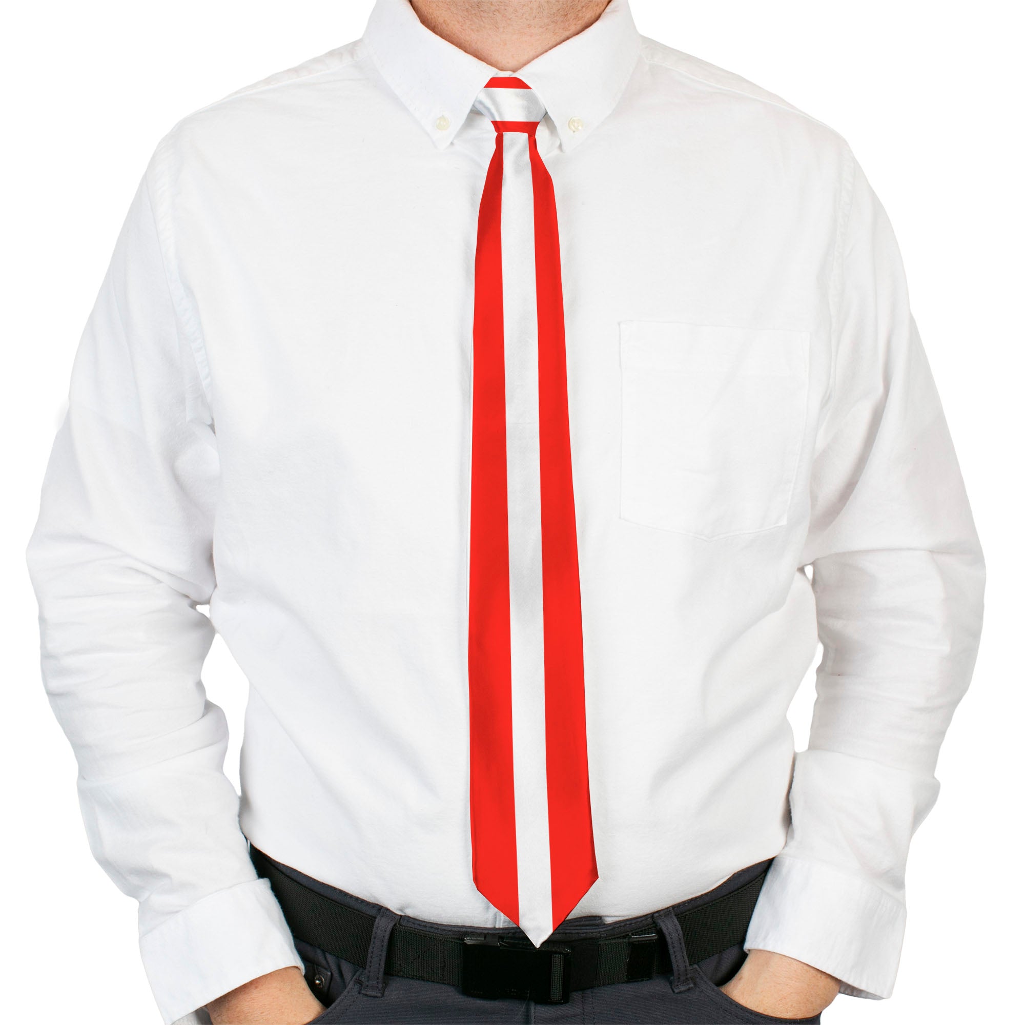 Necktie Standard - Stripes Red/White/Red Neckties Buckle-Down