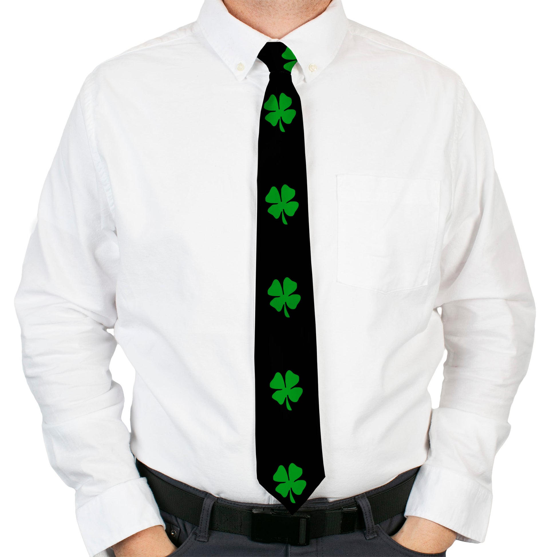 Buckle-Down Necktie - St. Pat's Black/Green Neckties Buckle-Down