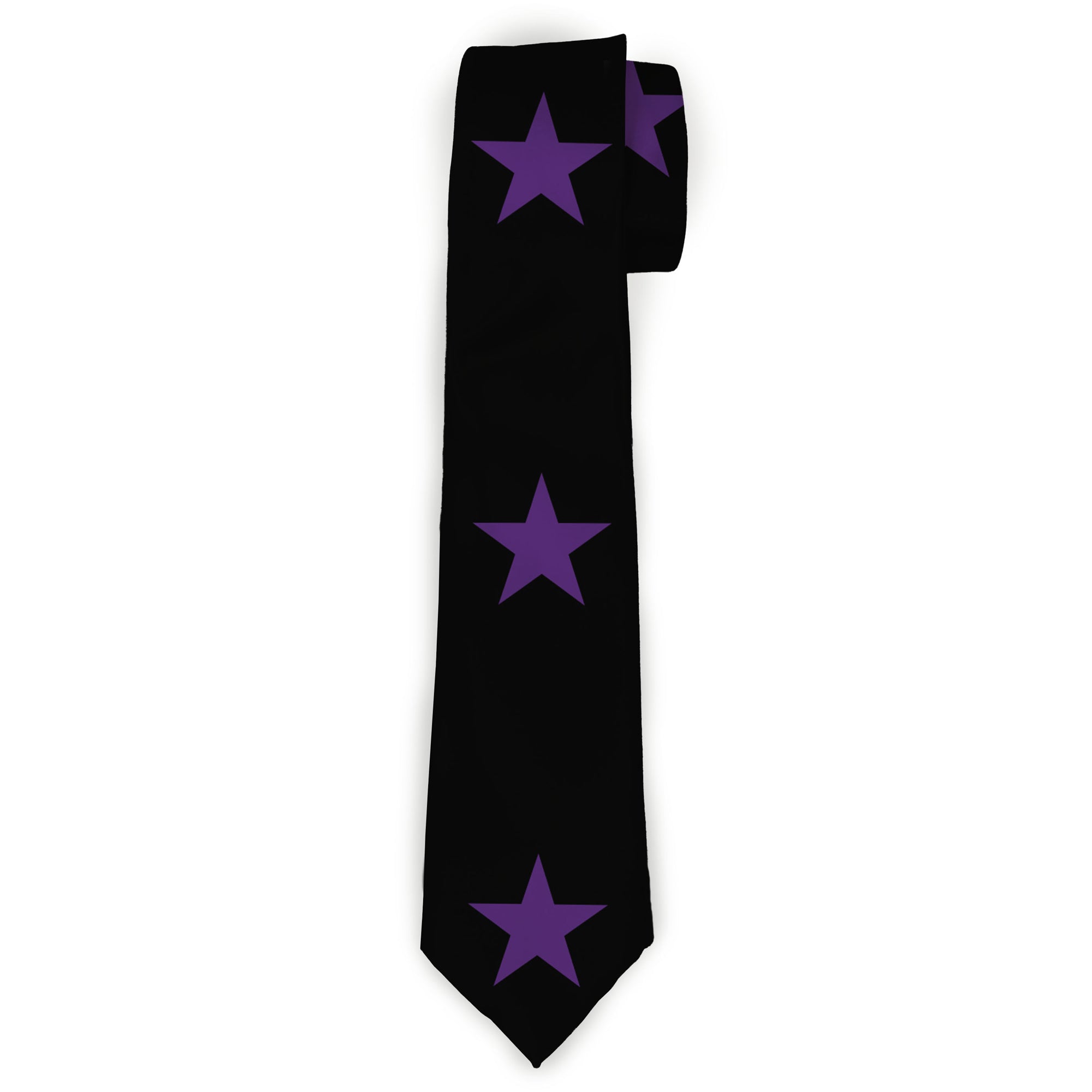 Buckle-Down Necktie - Star Black/Purple Neckties Buckle-Down