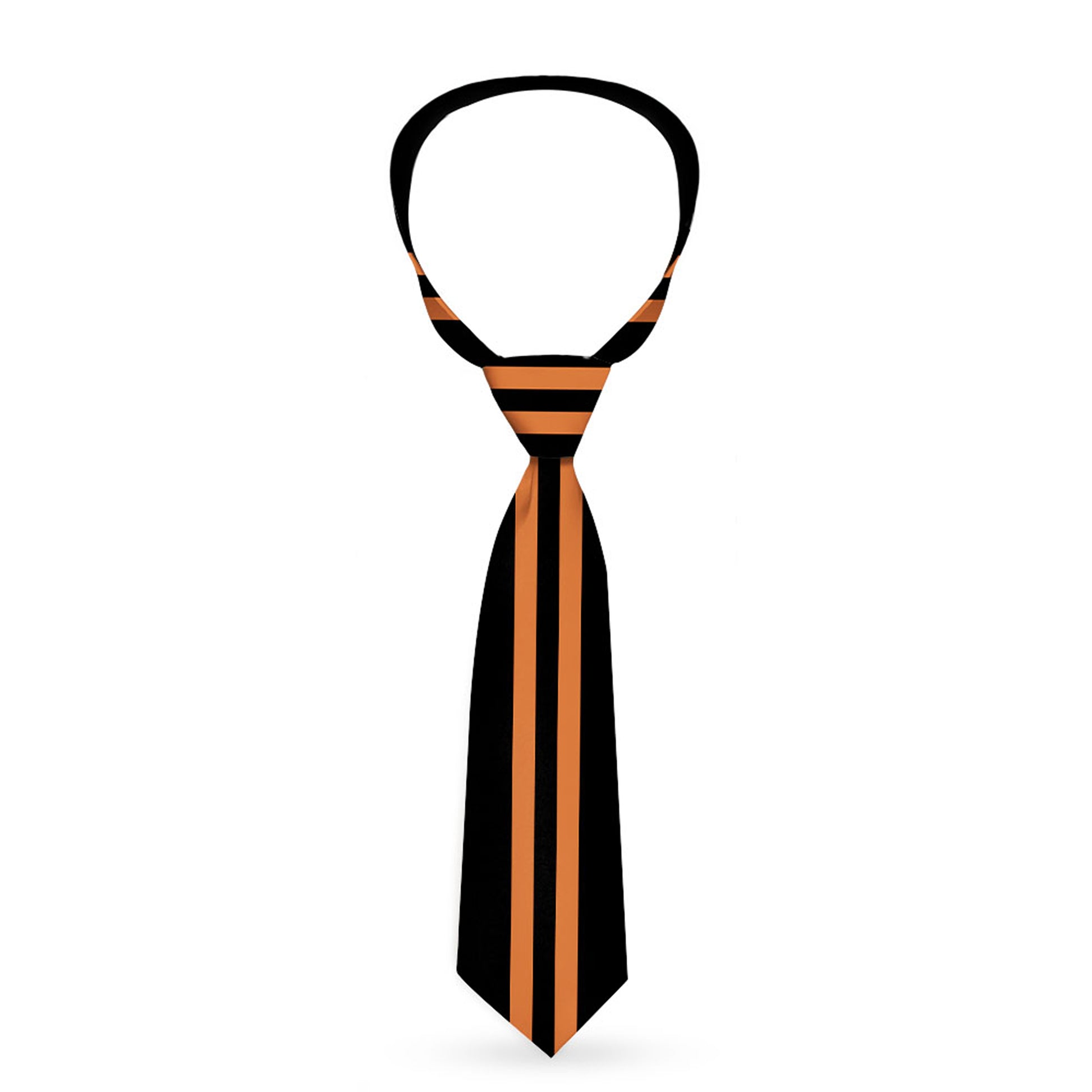 Buckle-Down Necktie - Stripe Black/Orange Neckties Buckle-Down