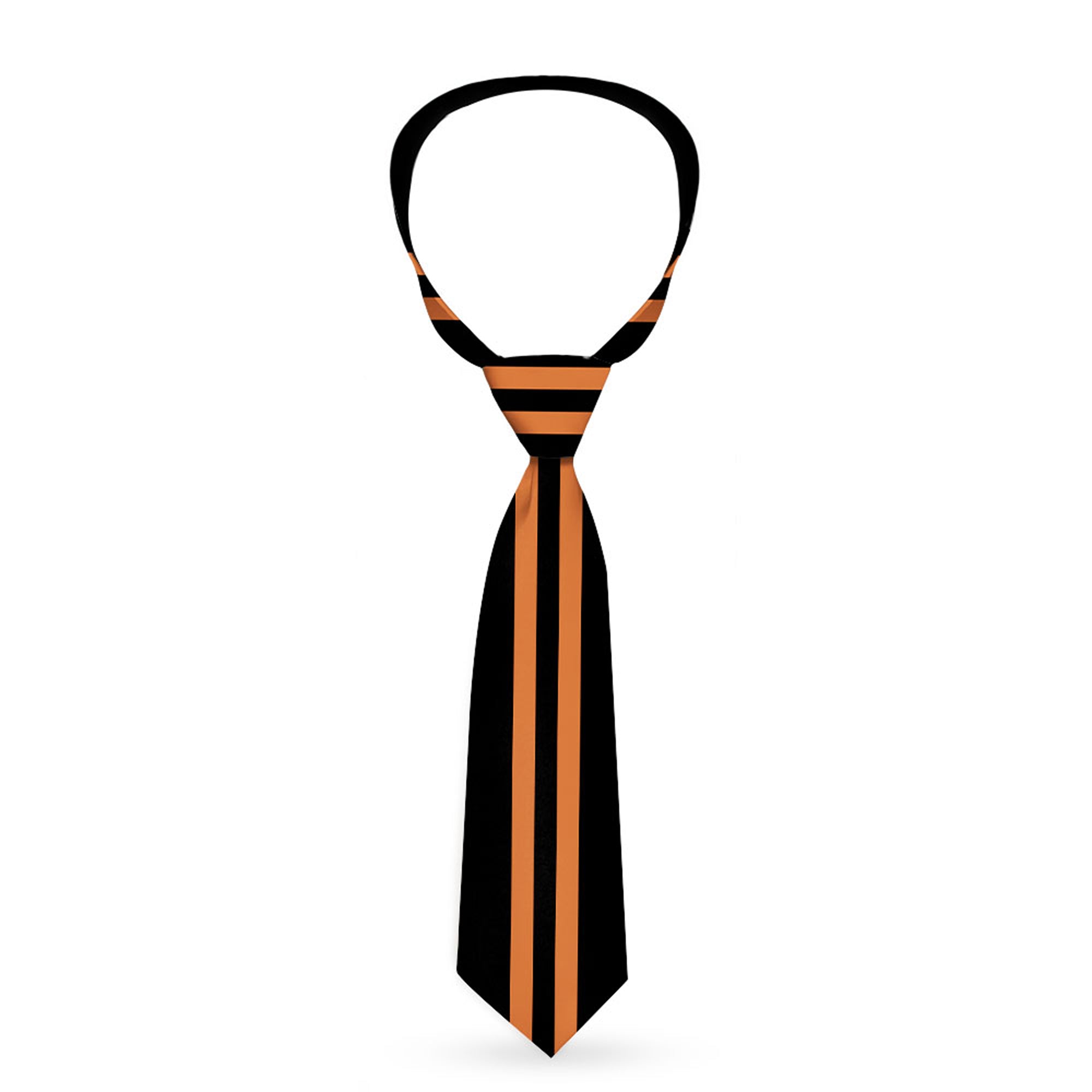Buckle-Down Necktie - Stripe Black/Orange Neckties Buckle-Down