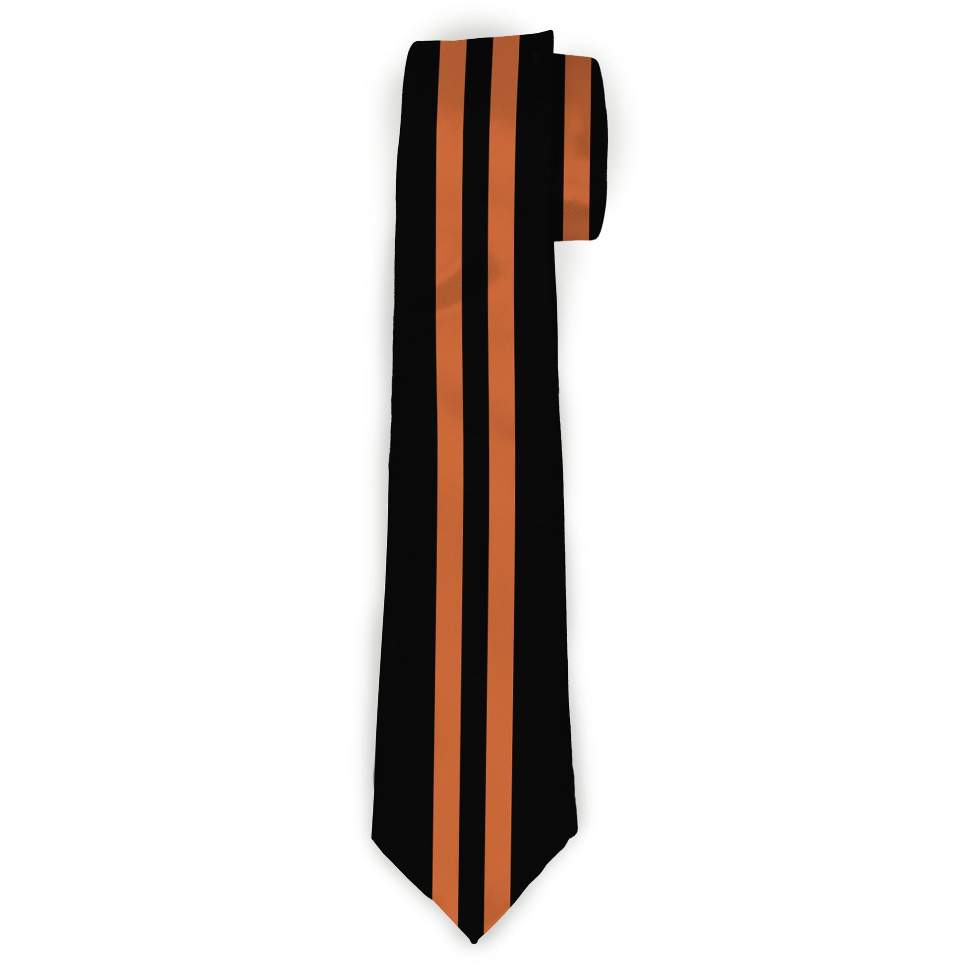 Buckle-Down Necktie - Stripe Black/Orange Neckties Buckle-Down
