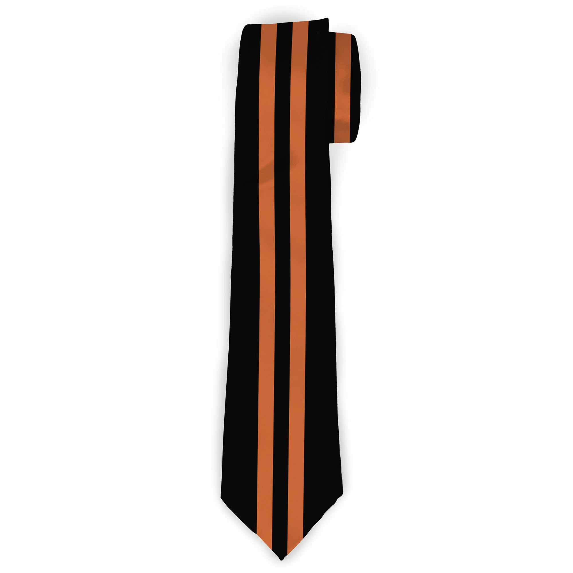 Buckle-Down Necktie - Stripe Black/Orange Neckties Buckle-Down