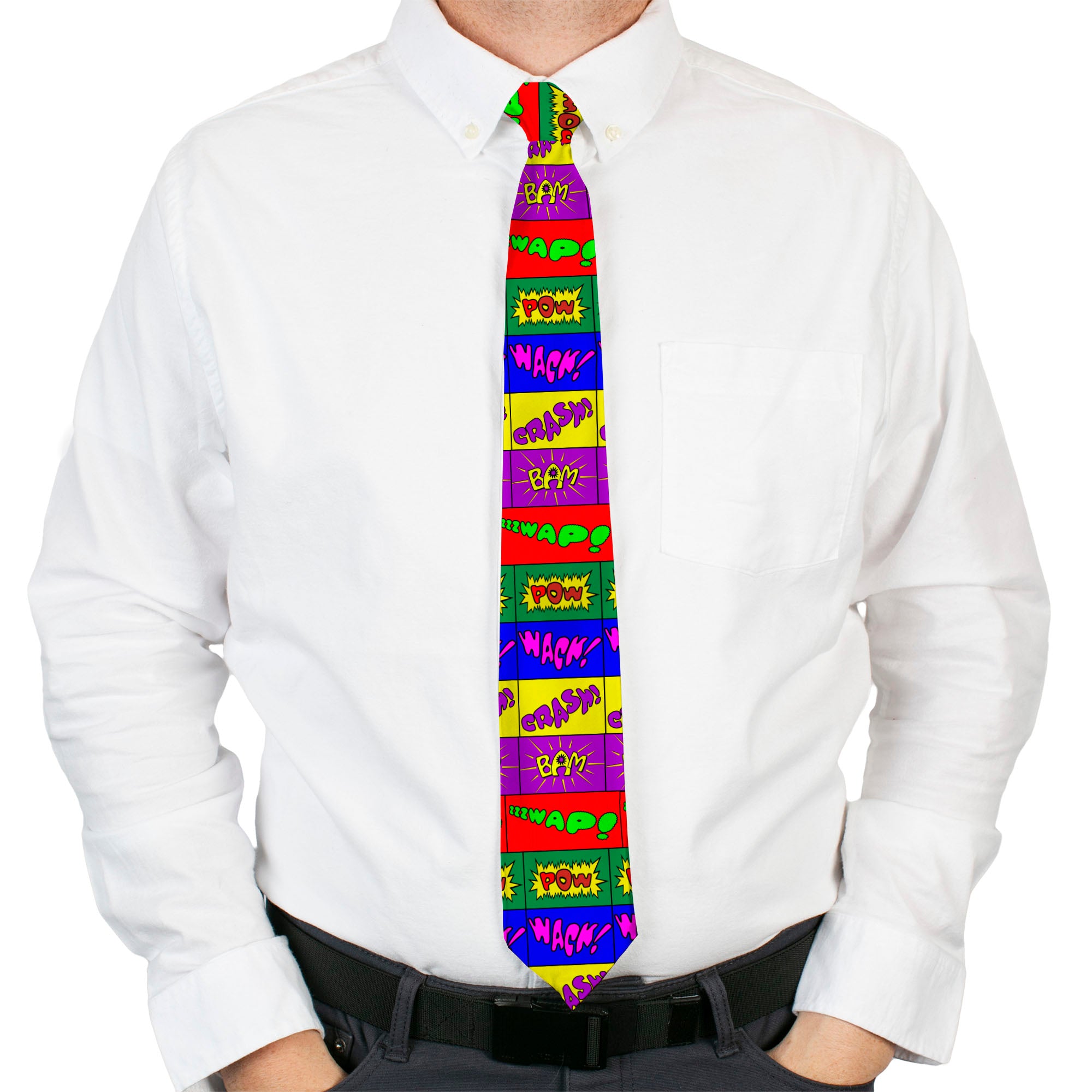Buckle-Down Necktie - Sound Effect Blocks Multi Color Neckties Buckle-Down