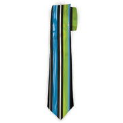 Buckle-Down Necktie - Scribble Stripes Blue/Green/White Neckties Buckle-Down