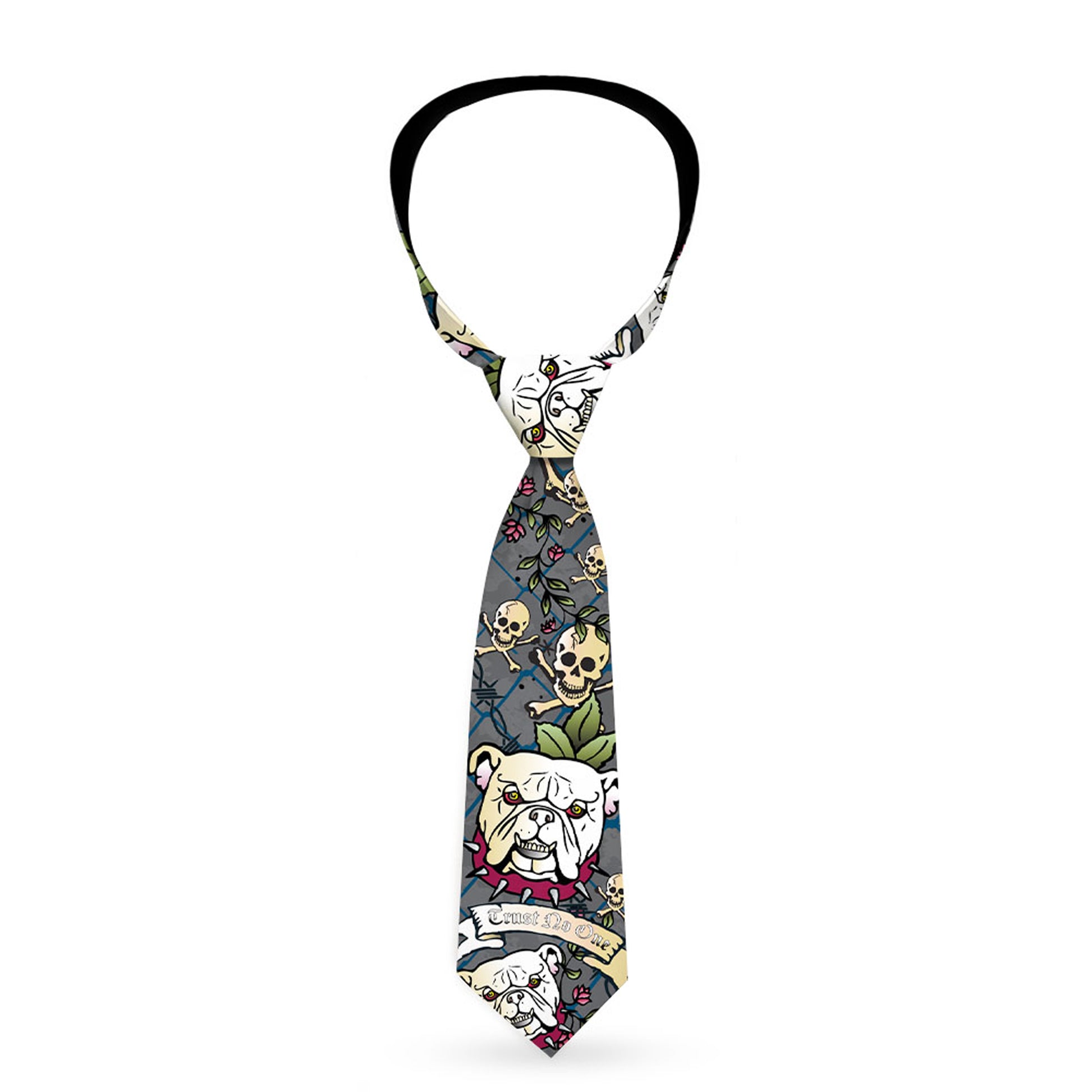 Buckle-Down Necktie - Trust No One Gray Neckties Buckle-Down