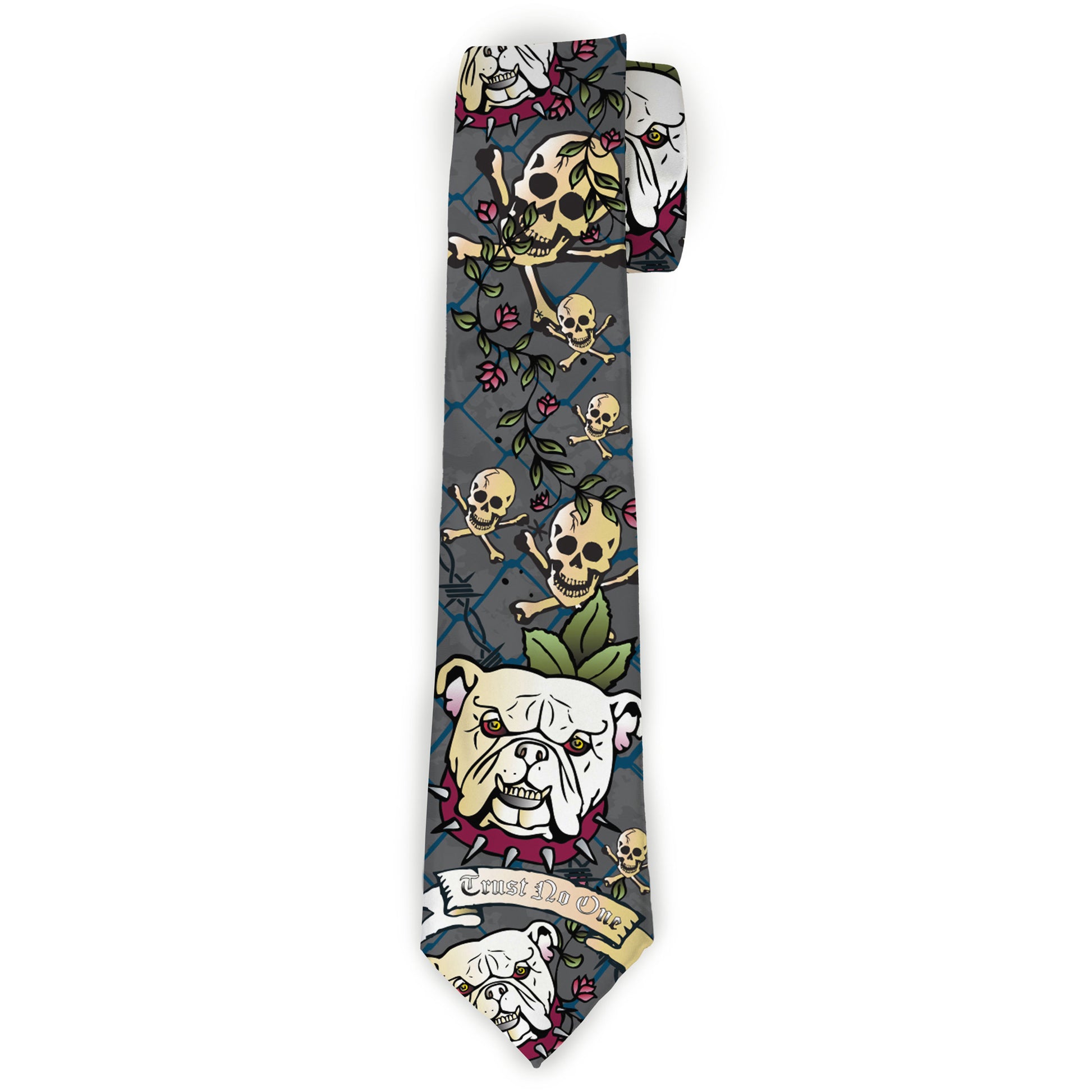 Buckle-Down Necktie - Trust No One Gray Neckties Buckle-Down