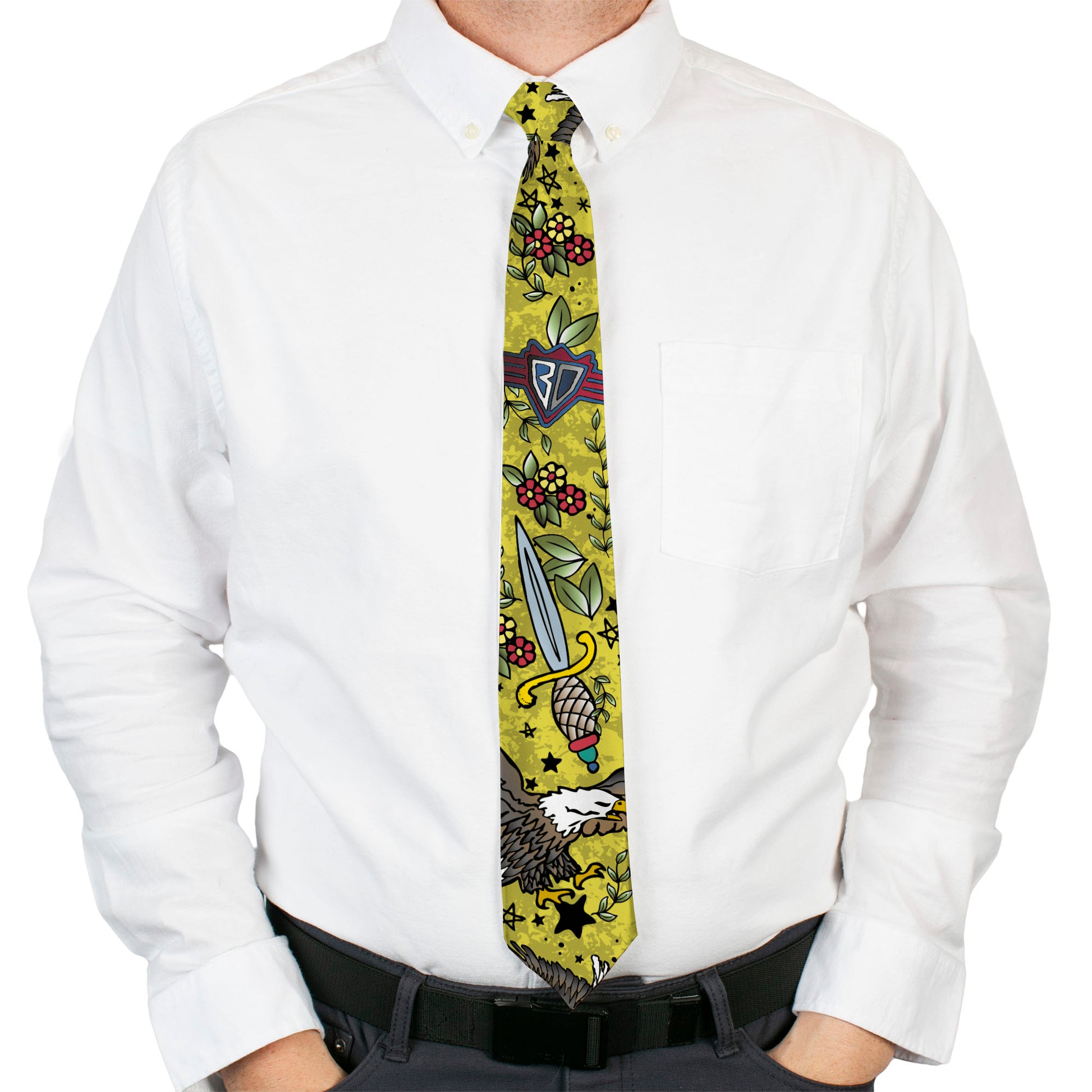 Buckle-Down Necktie - Truth and Justice C/U Yellow Neckties Buckle-Down