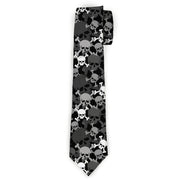 Buckle-Down Necktie - Top Skulls Stacked Black/Gray/White Neckties Buckle-Down