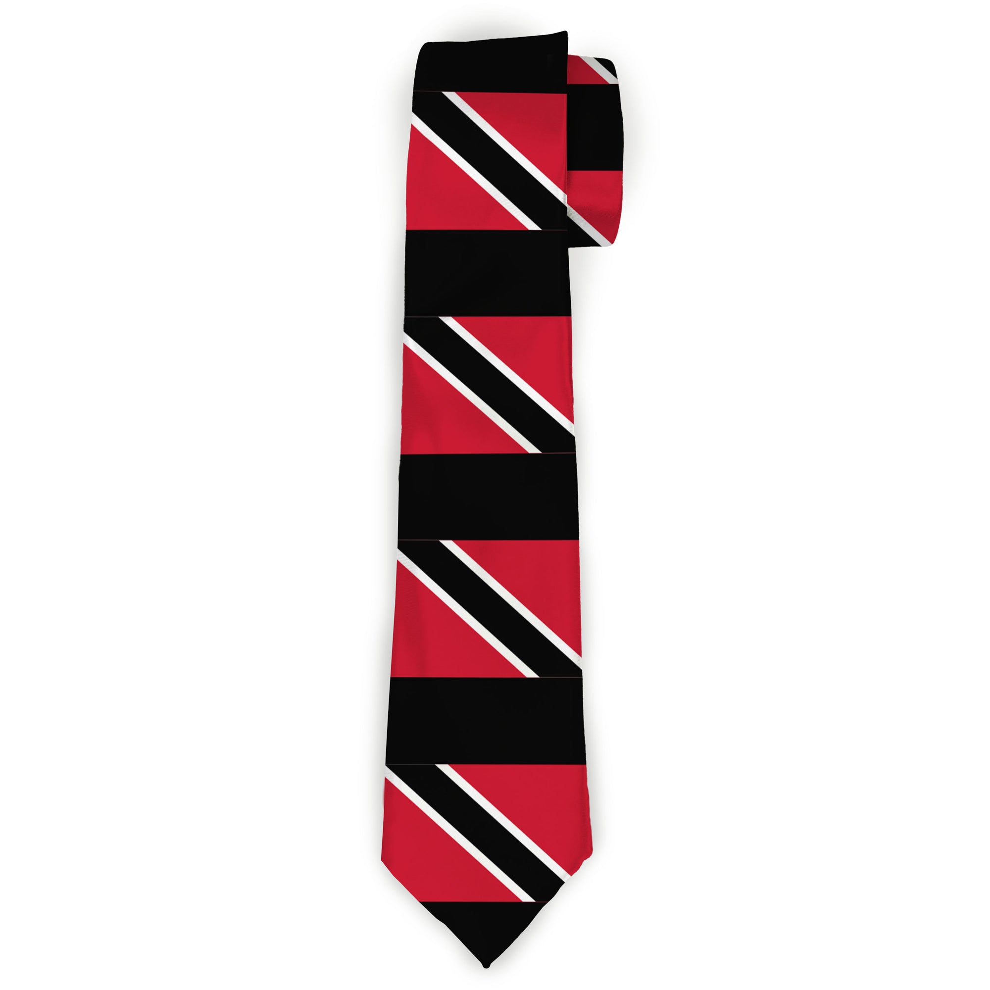 Buckle-Down Necktie - Trinidad & Tobaga Flags/Black Block Neckties Buckle-Down