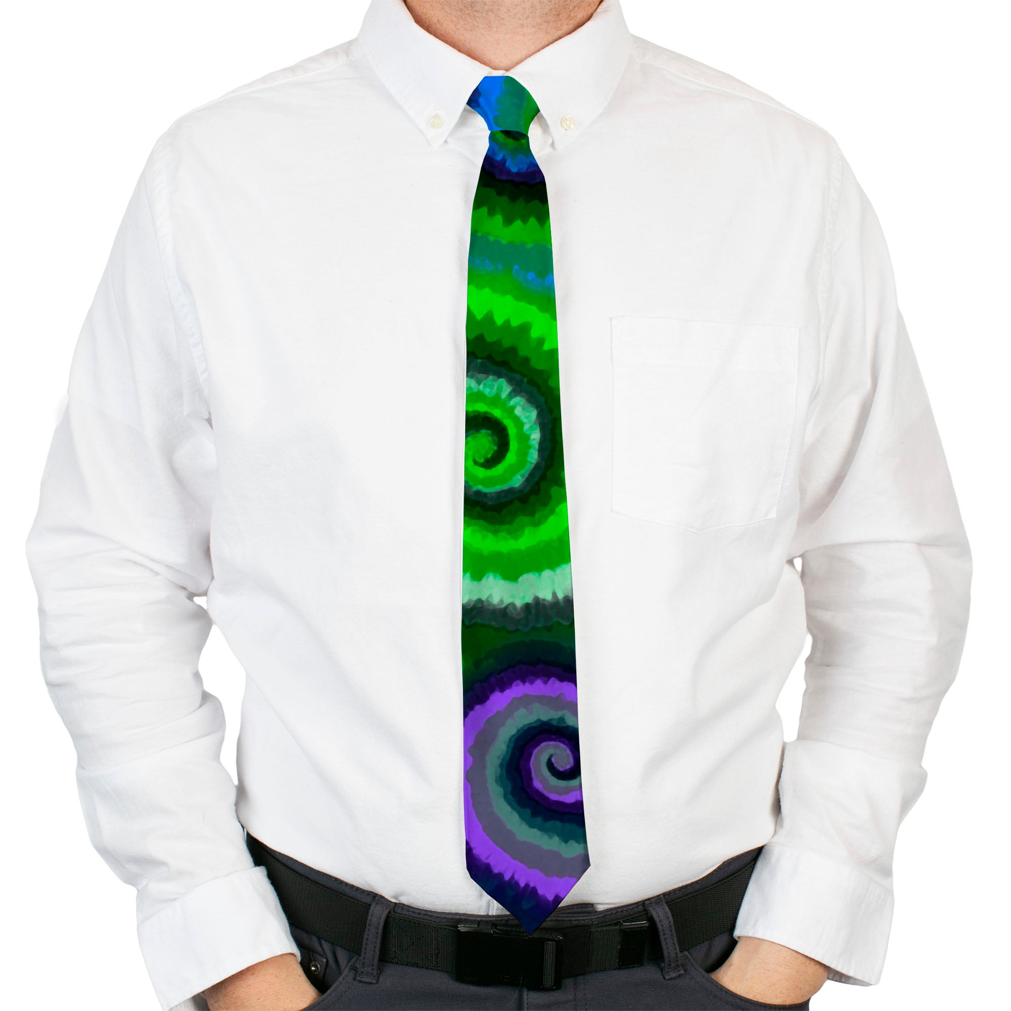 Buckle-Down Necktie - Tie Dye Swirl Green/Blue/Purple Neckties Buckle-Down
