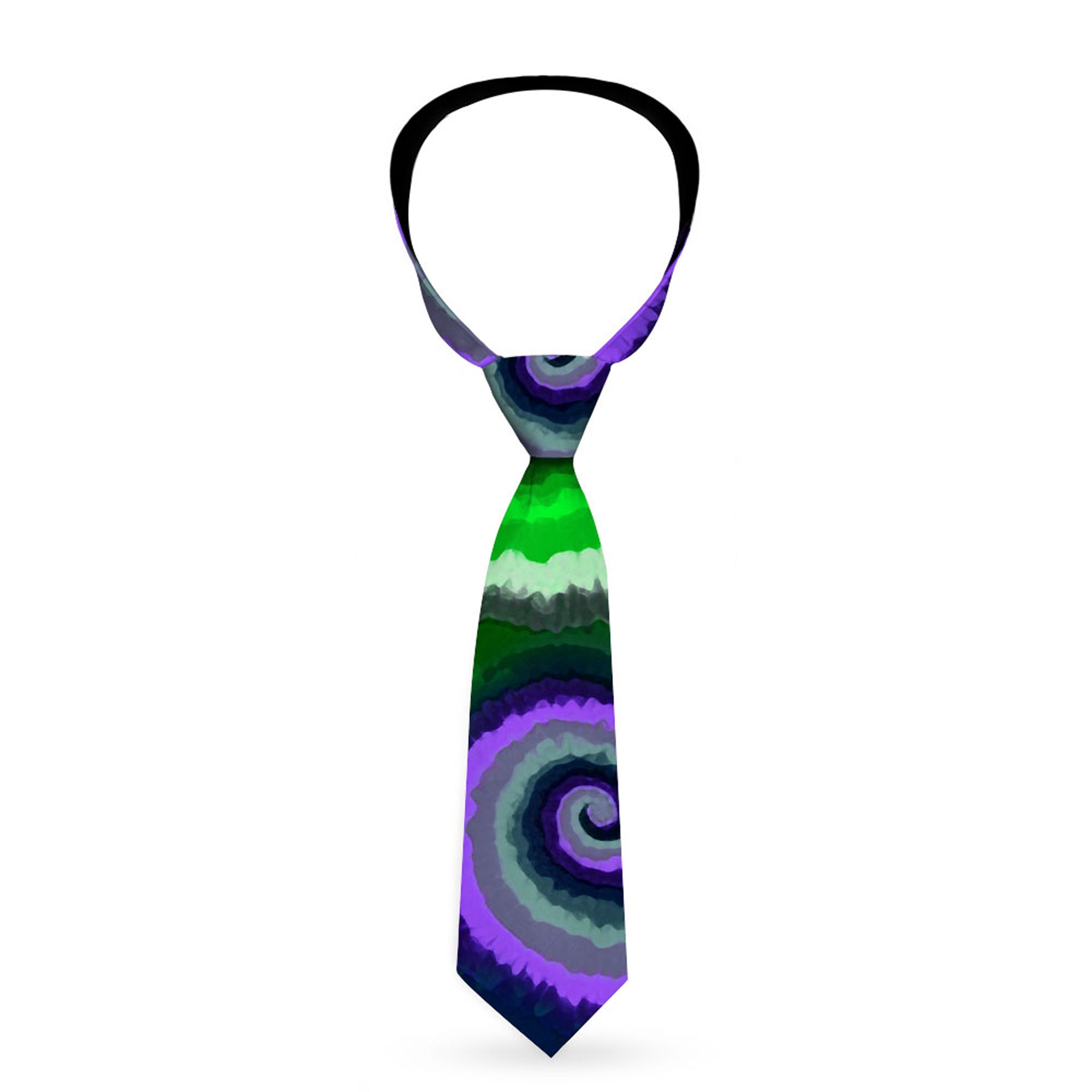 Buckle-Down Necktie - Tie Dye Swirl Green/Blue/Purple Neckties Buckle-Down