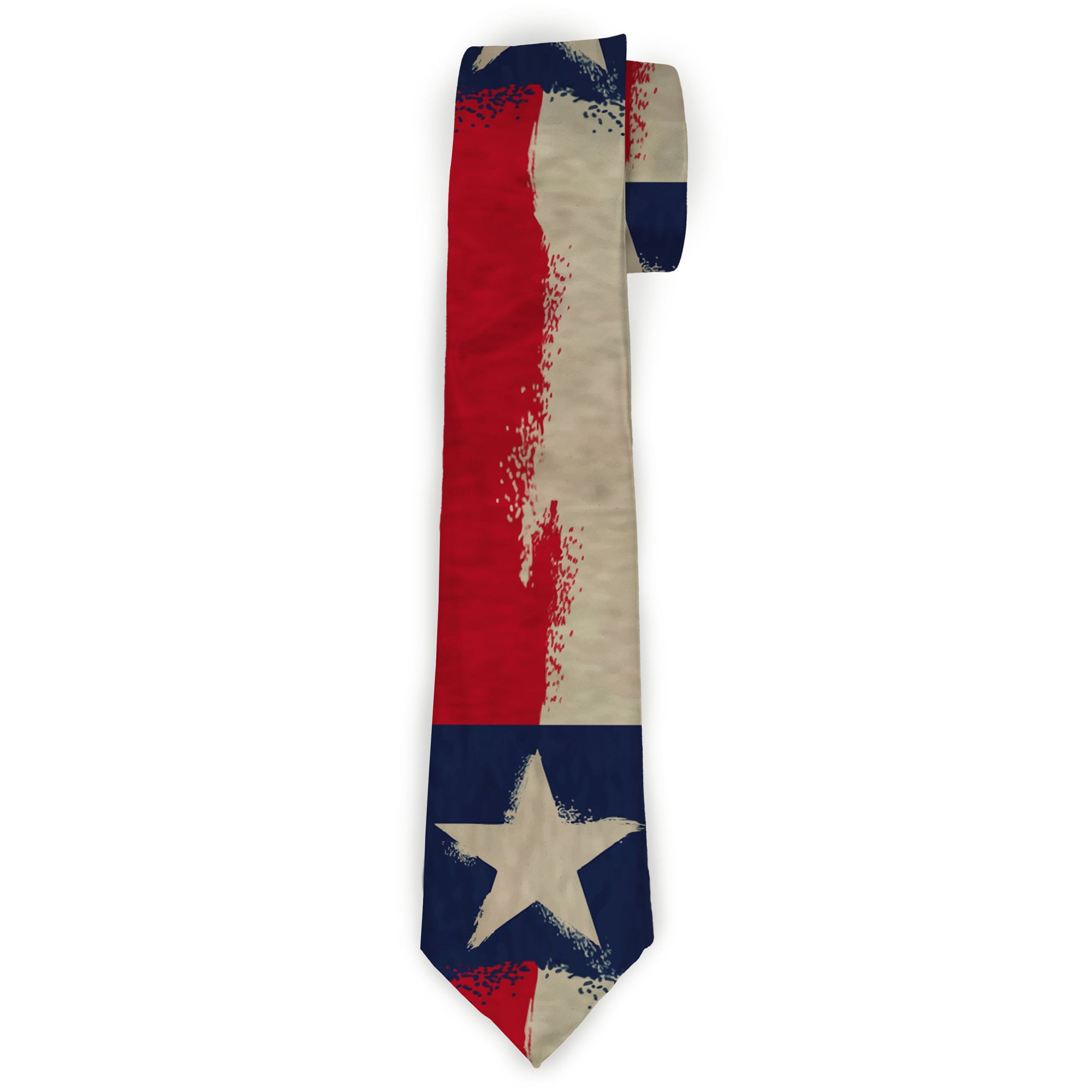 Buckle-Down Necktie - Texas Flag C/U Distressed Painting Neckties Buckle-Down