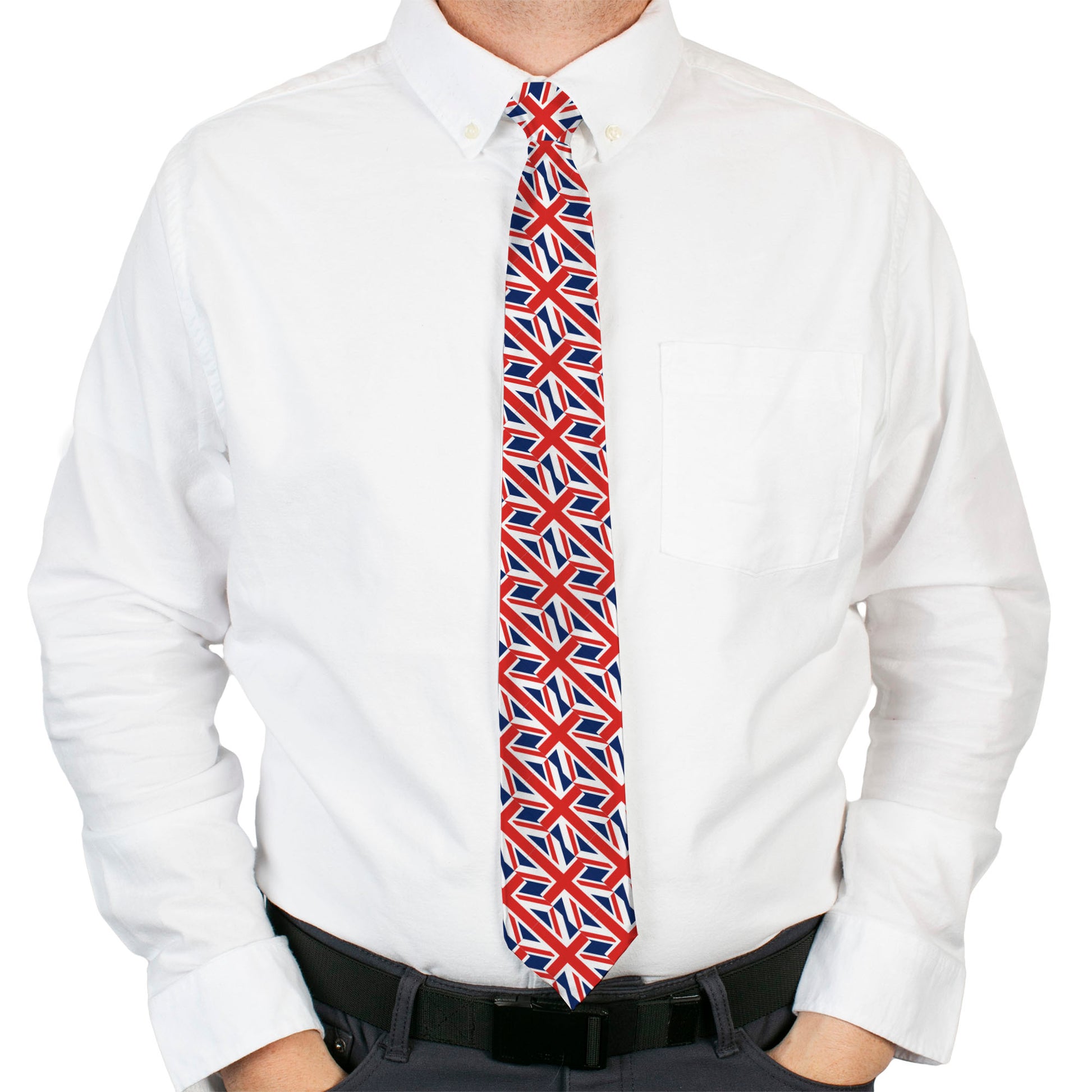 Buckle-Down Necktie - United Kingdom Flags Diagonal Neckties Buckle-Down