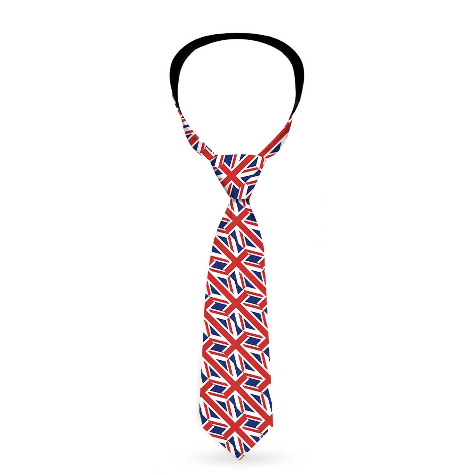 Buckle-Down Necktie - United Kingdom Flags Diagonal Neckties Buckle-Down