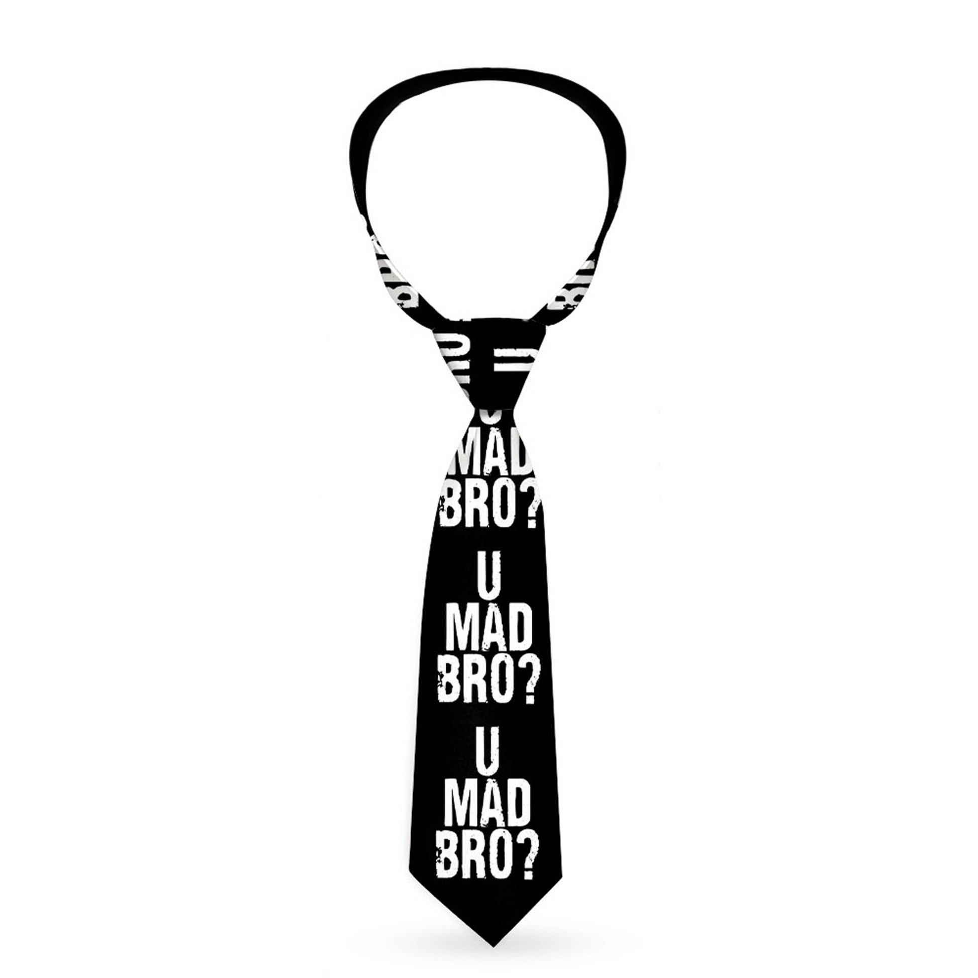 Buckle-Down Necktie - U MAD BRO? Weathered Black/White Neckties Buckle-Down