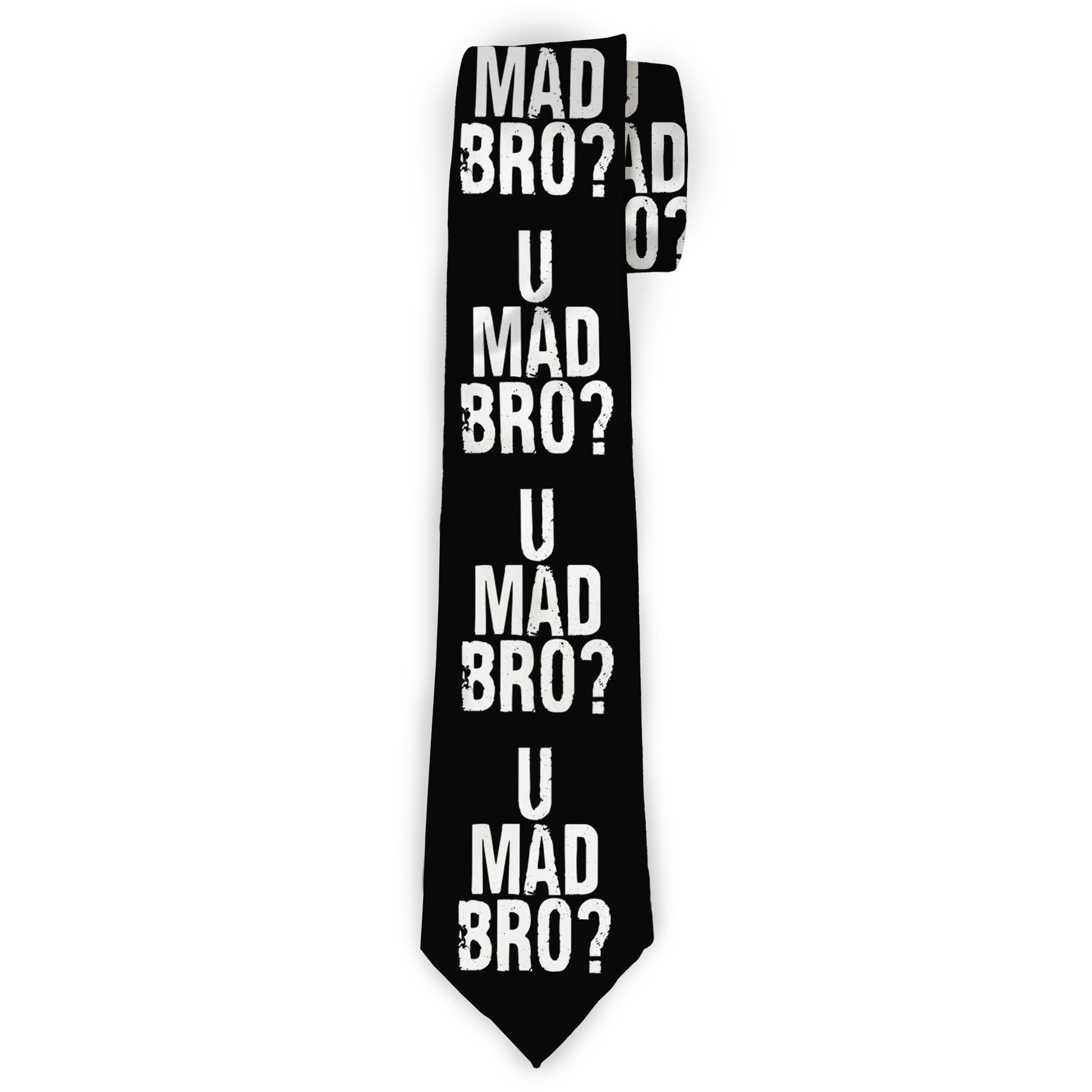 Buckle-Down Necktie - U MAD BRO? Weathered Black/White Neckties Buckle-Down