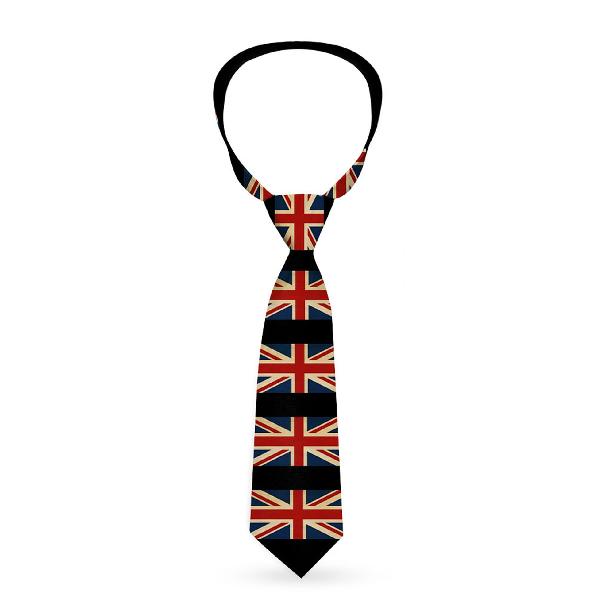 Buckle-Down Necktie - United Kingdom Flags Vintage Black Neckties Buckle-Down