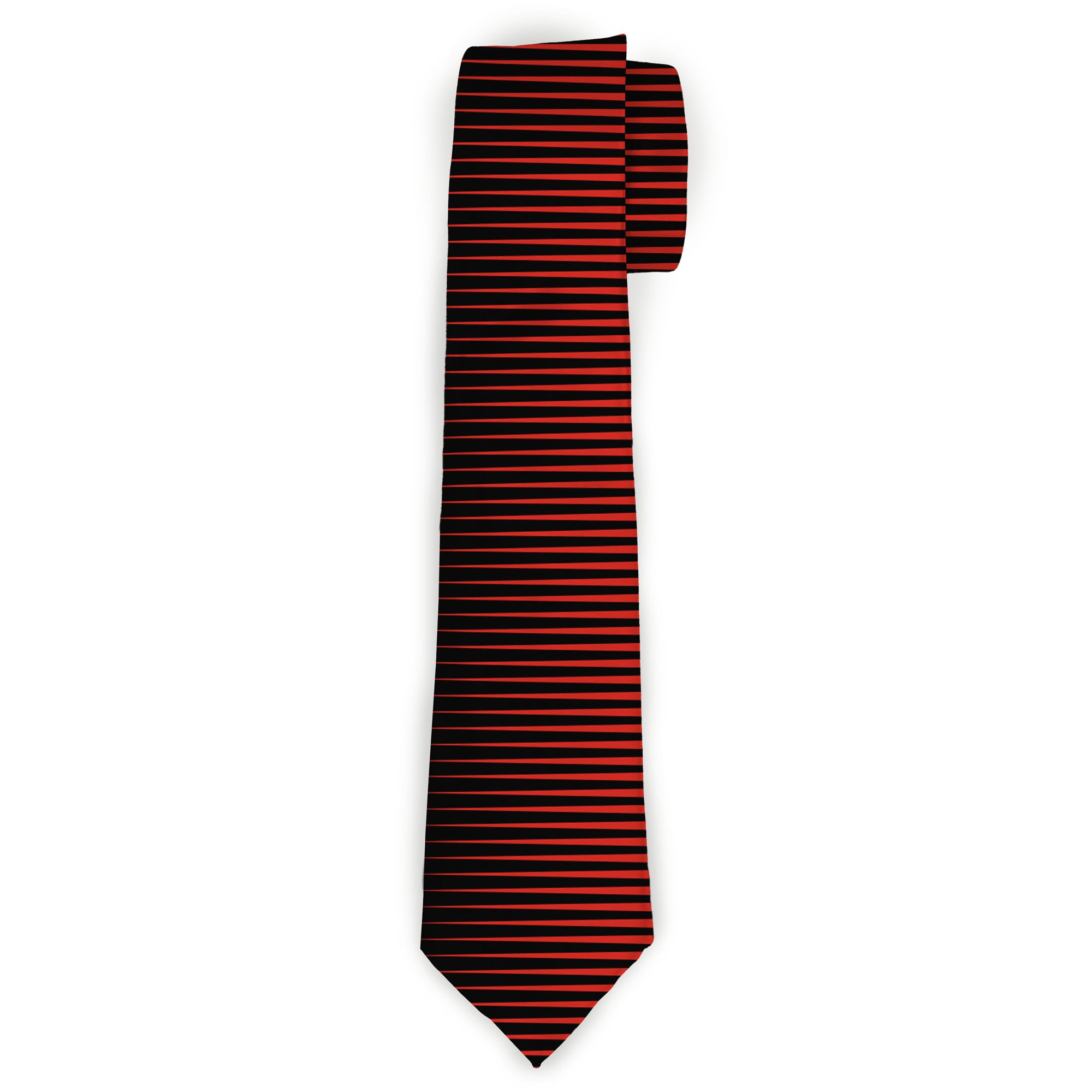 Buckle-Down Necktie - Vertical Stripes Transition Black/Red Neckties Buckle-Down