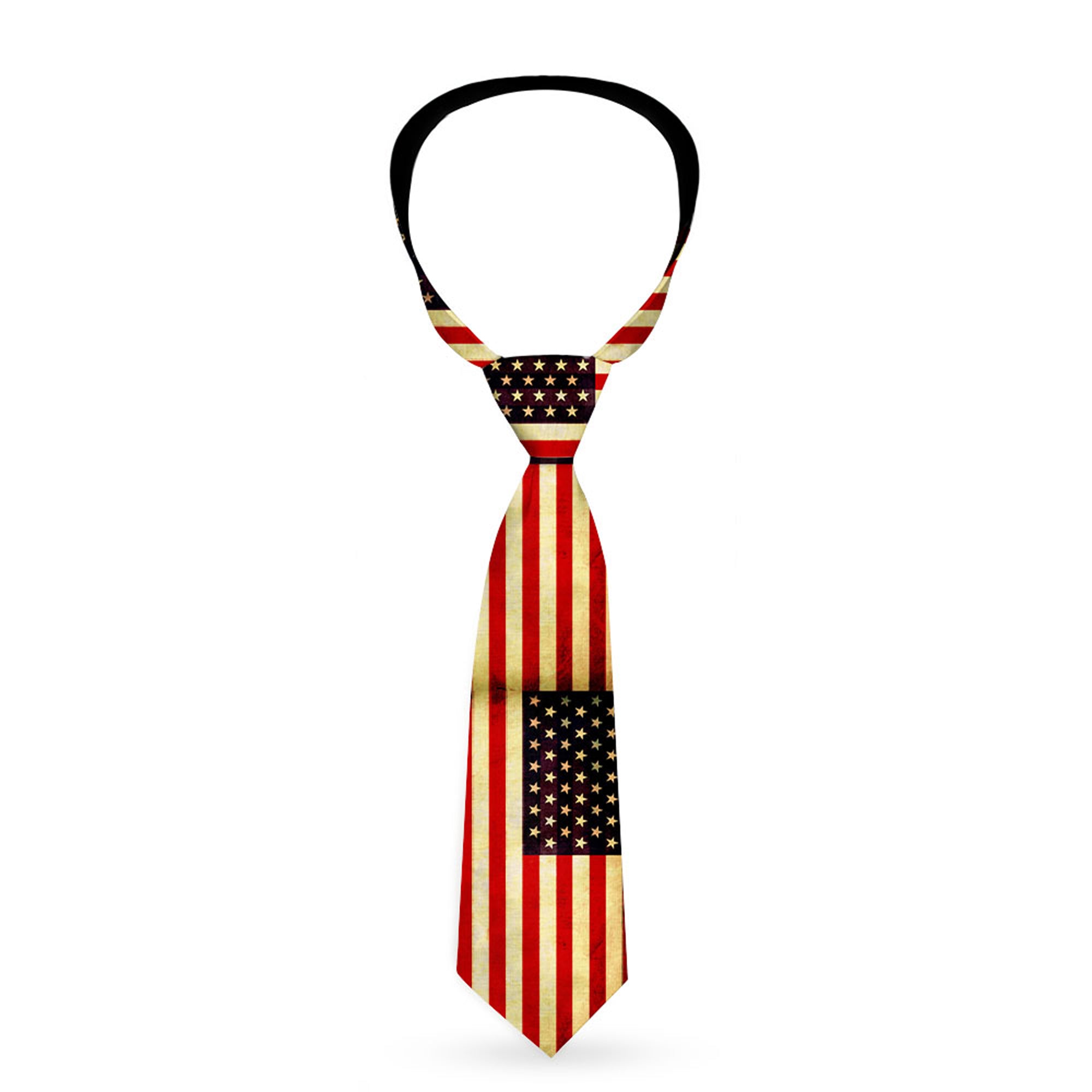 Buckle-Down Necktie - Vintage US Flag Repeat Neckties Buckle-Down