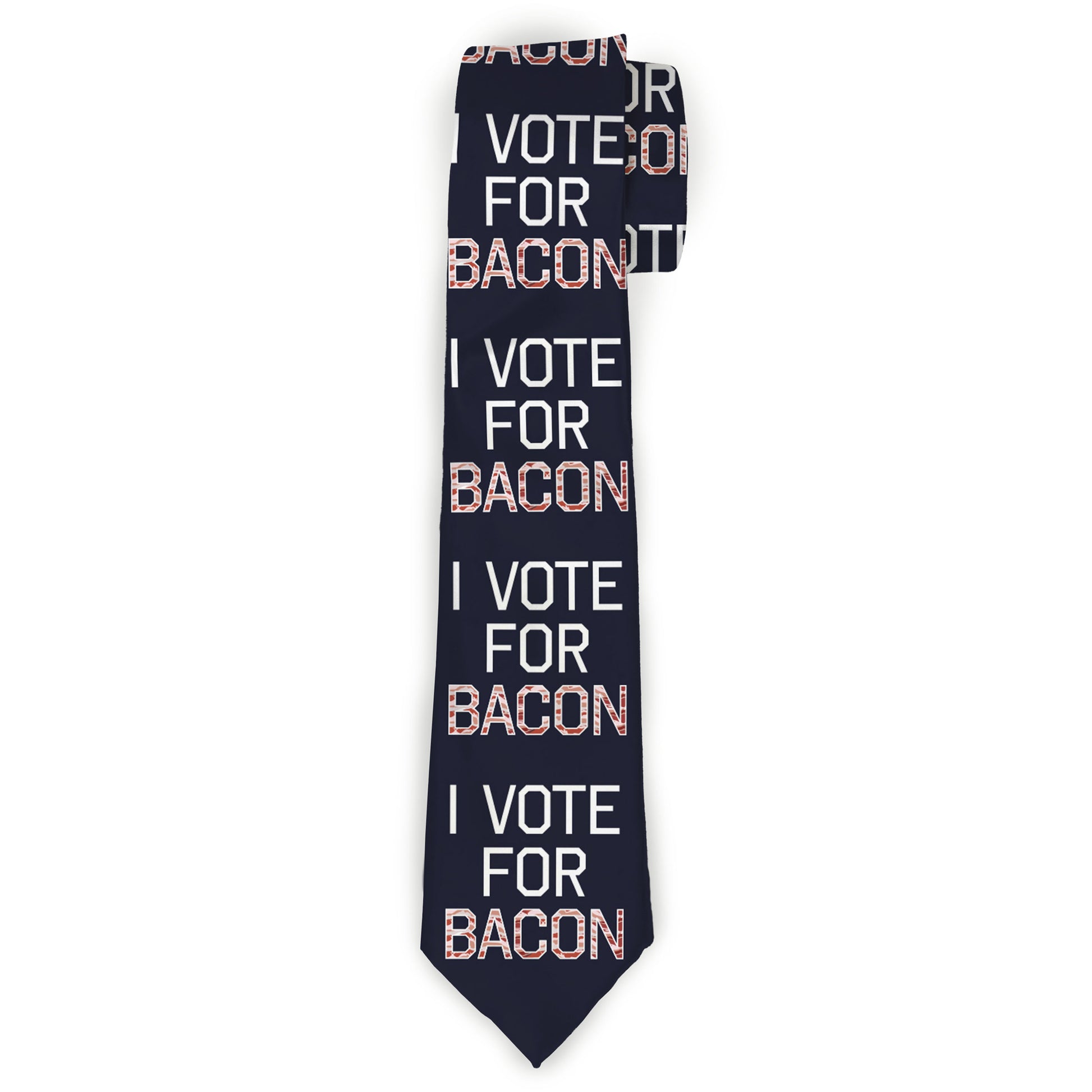 Buckle-Down Necktie - VOTE FOR BACON Black/White/Bacon Neckties Buckle-Down