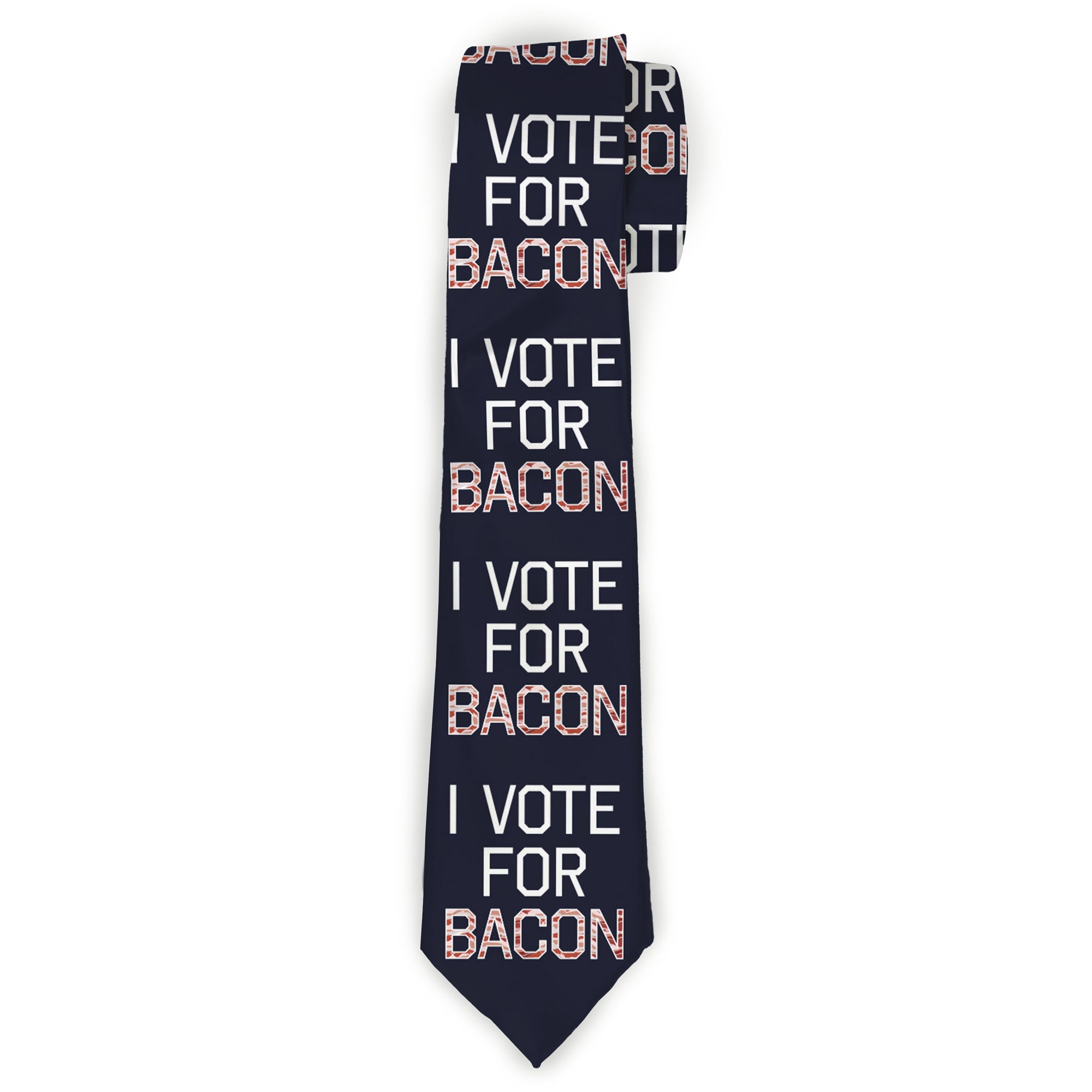 Buckle-Down Necktie - VOTE FOR BACON Black/White/Bacon Neckties Buckle-Down