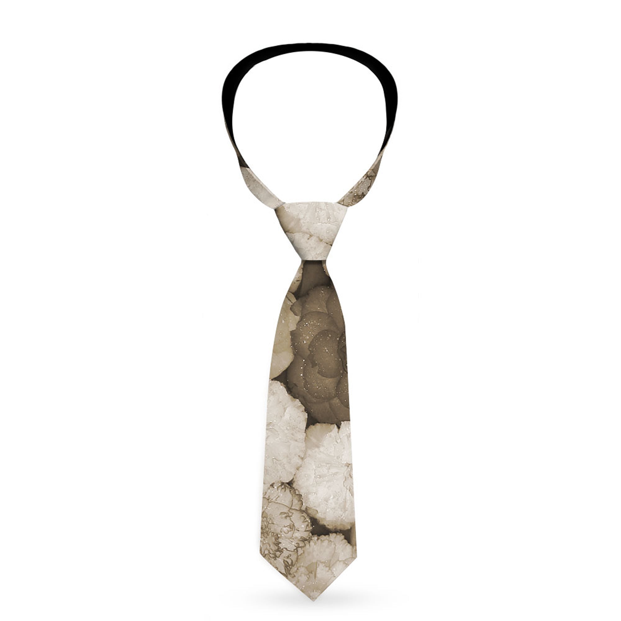 Buckle-Down Necktie - Vivid Floral Collage2 Sepia Neckties Buckle-Down