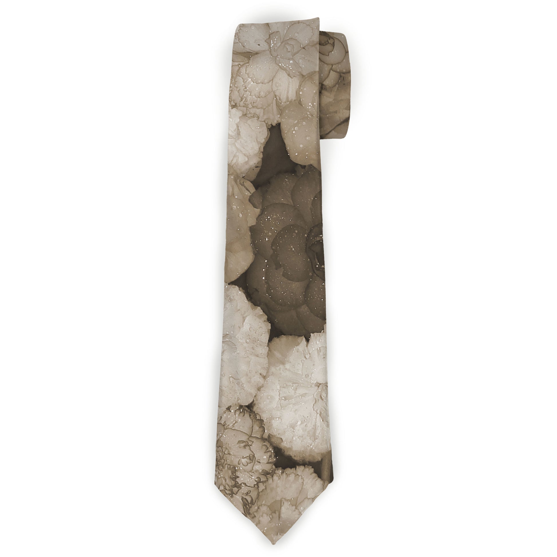 Buckle-Down Necktie - Vivid Floral Collage2 Sepia Neckties Buckle-Down