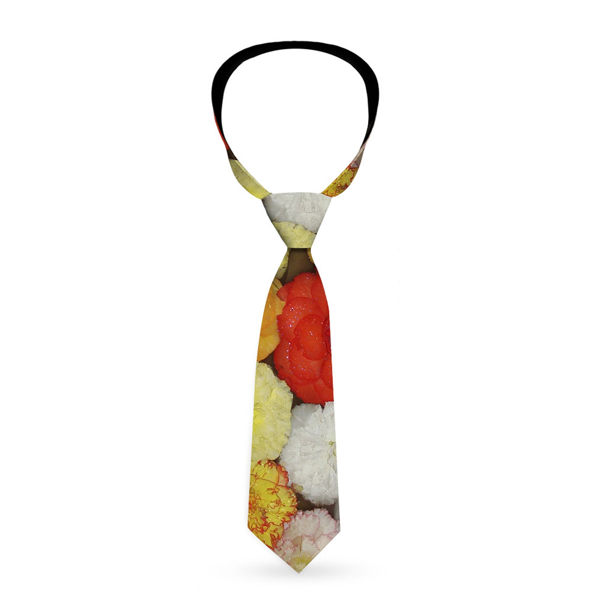Buckle-Down Necktie - Vivid Floral Collage2 Yellows/Pinks/Oranges Neckties Buckle-Down