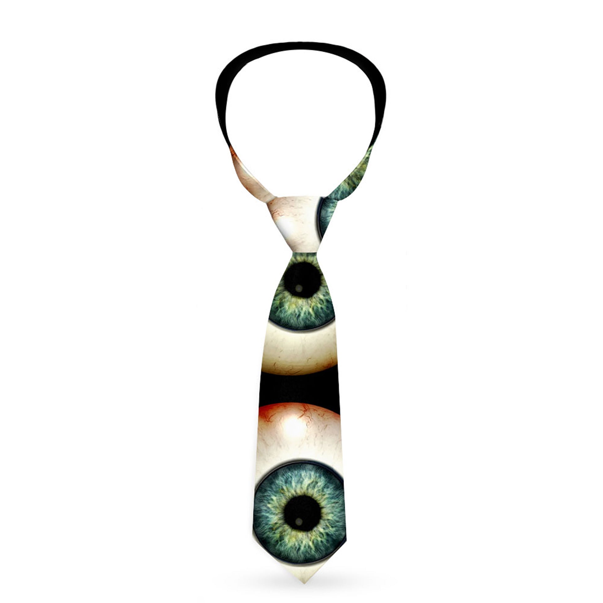 Buckle-Down Necktie - Vivid Blue Eyeball Black Neckties Buckle-Down
