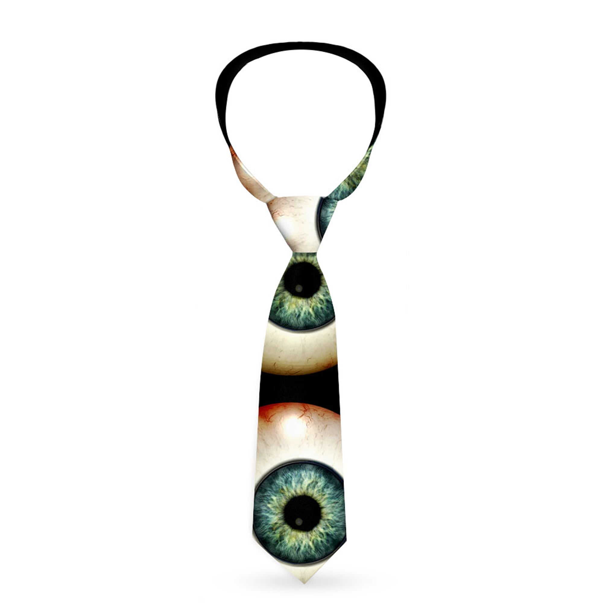 Buckle-Down Necktie - Vivid Blue Eyeball Black Neckties Buckle-Down