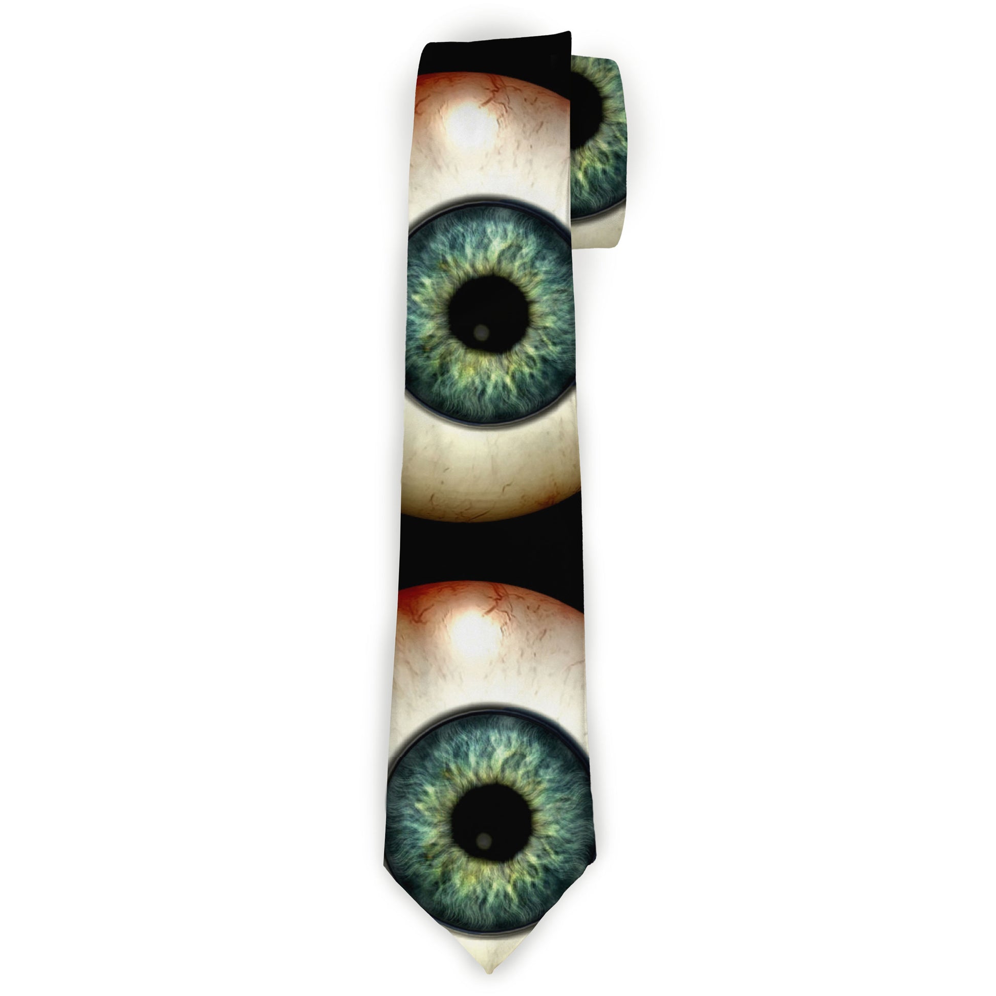 Buckle-Down Necktie - Vivid Blue Eyeball Black Neckties Buckle-Down