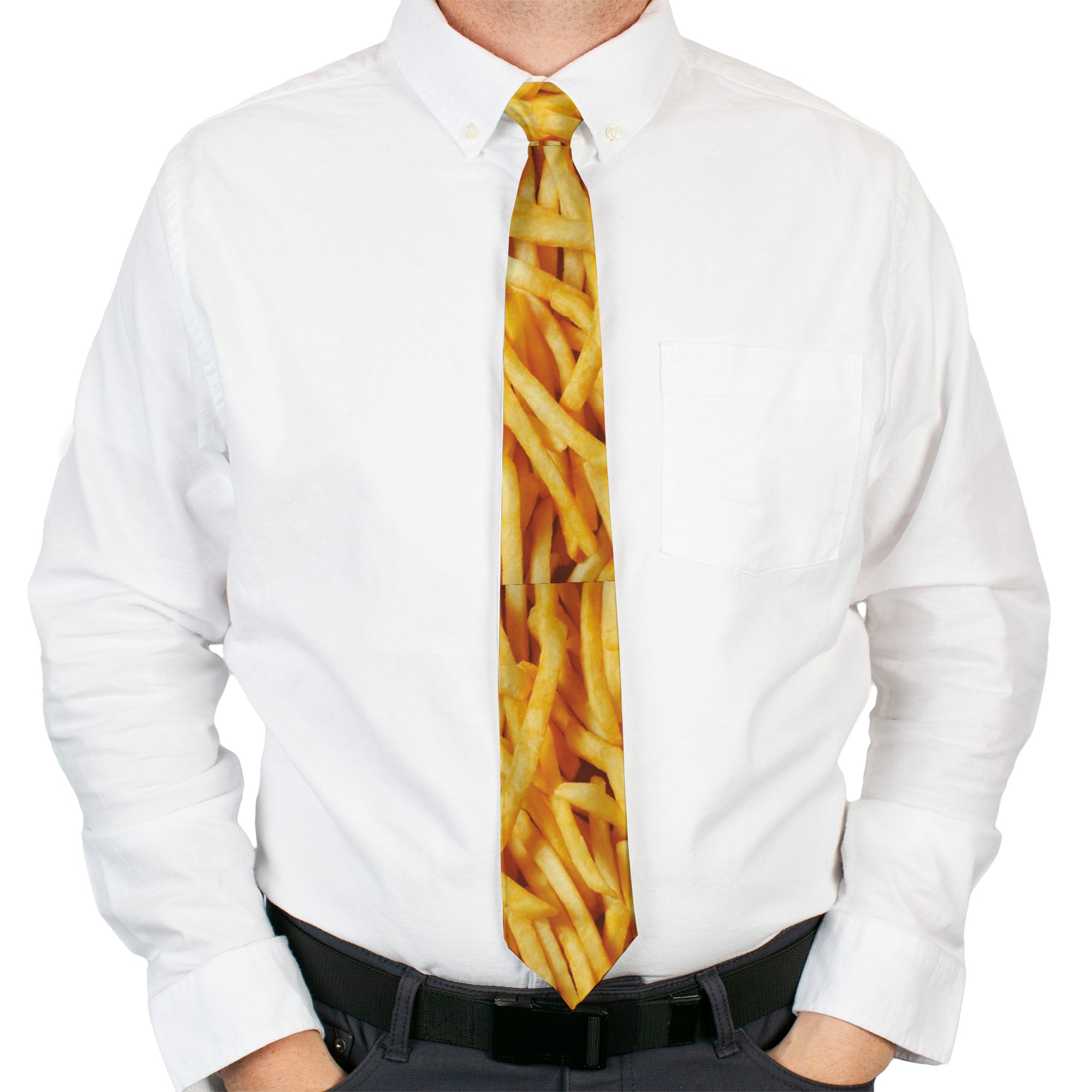Buckle-Down Necktie - Vivid French Fries Stacked Neckties Buckle-Down