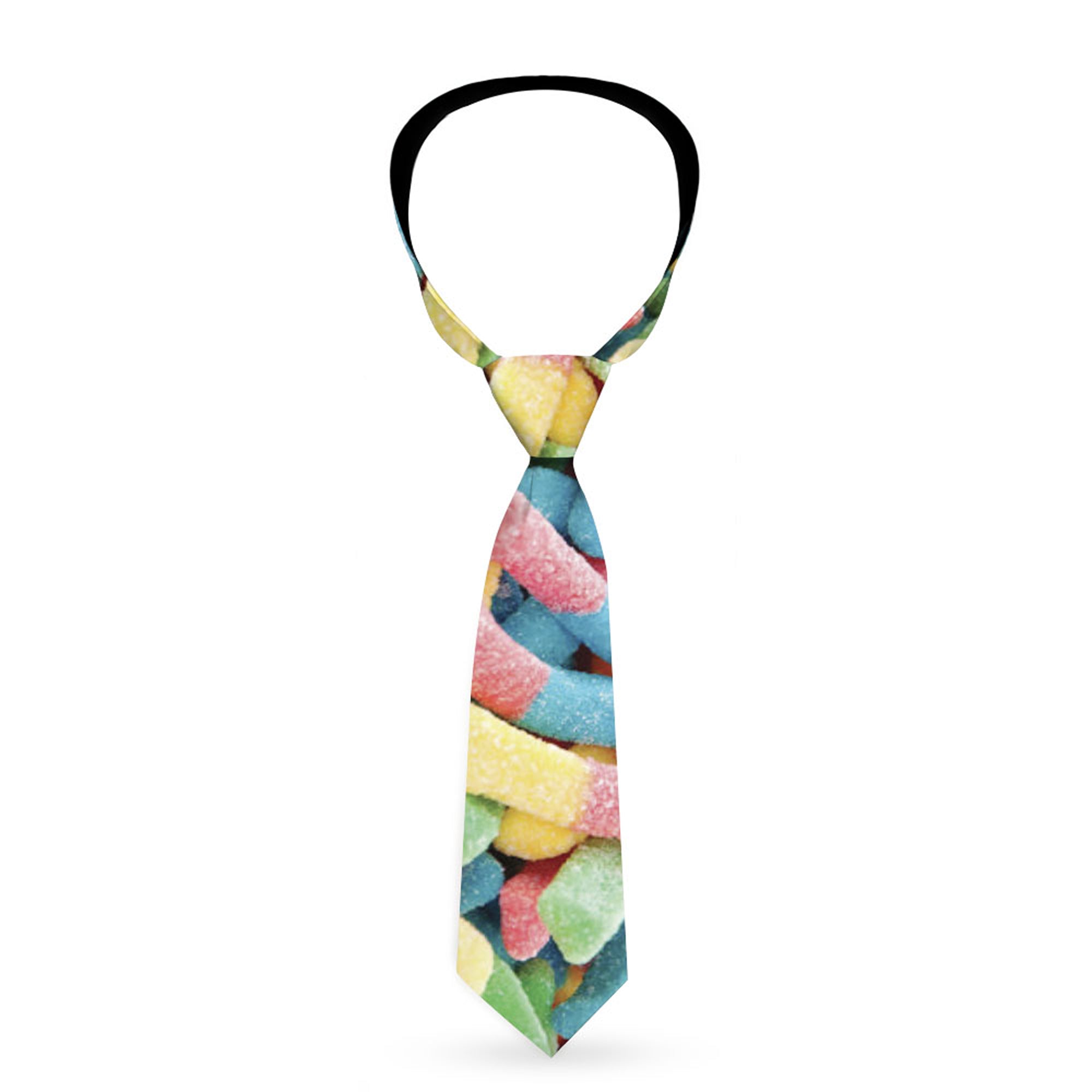 Buckle-Down Necktie - Vivid Sour Worms Stacked Neckties Buckle-Down