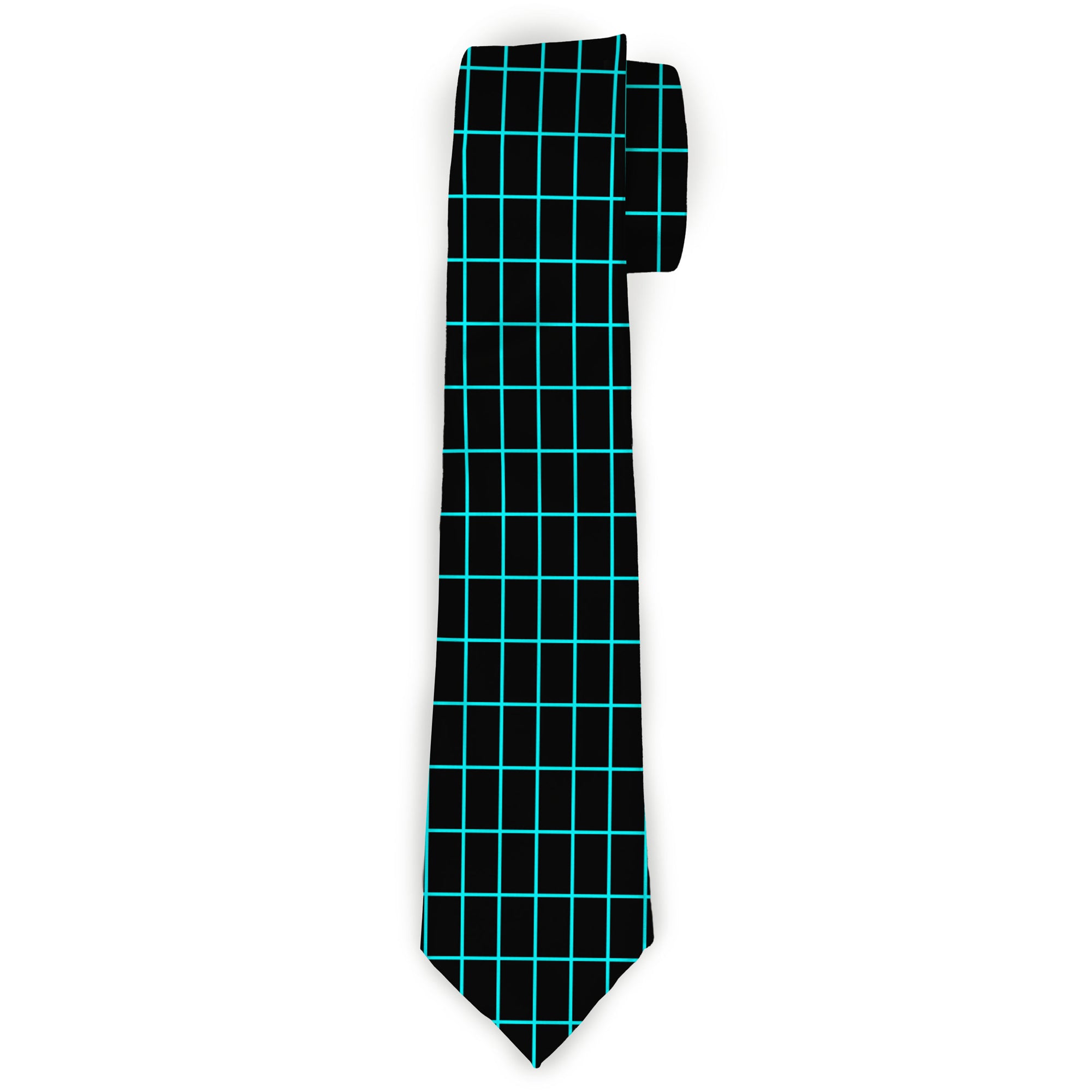 Buckle-Down Necktie - Wire Grid Black/Blue Neckties Buckle-Down