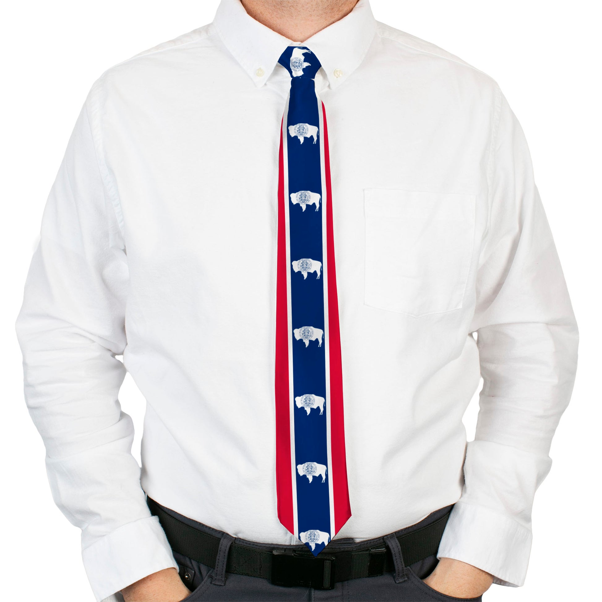 Buckle-Down Necktie - Wyoming Flags Neckties Buckle-Down