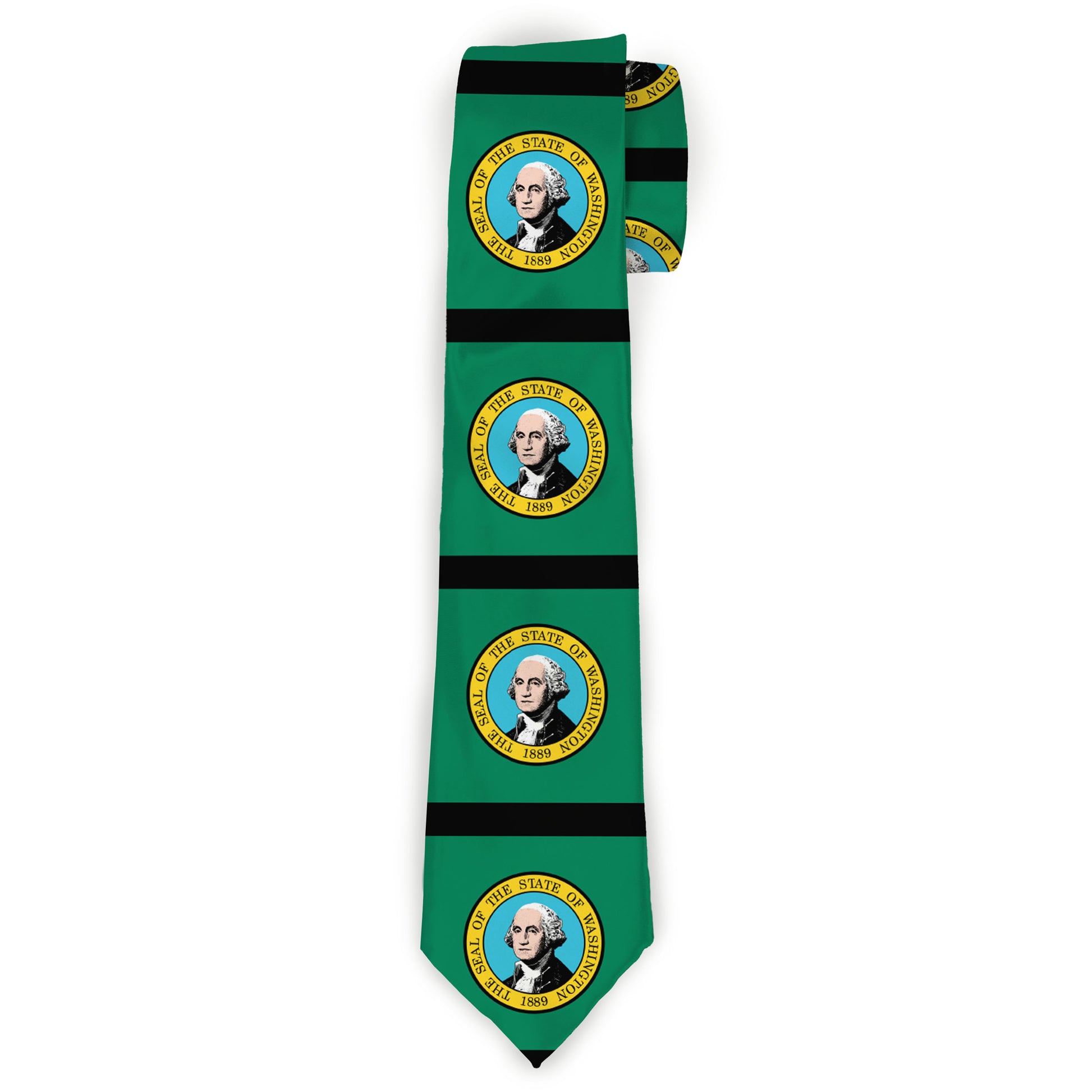 Buckle-Down Necktie - Washington Flags/Black Neckties Buckle-Down