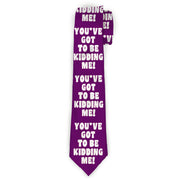Buckle-Down Necktie - YOU'VE GOT TO BE KIDDING ME! Purple/White Neckties Buckle-Down