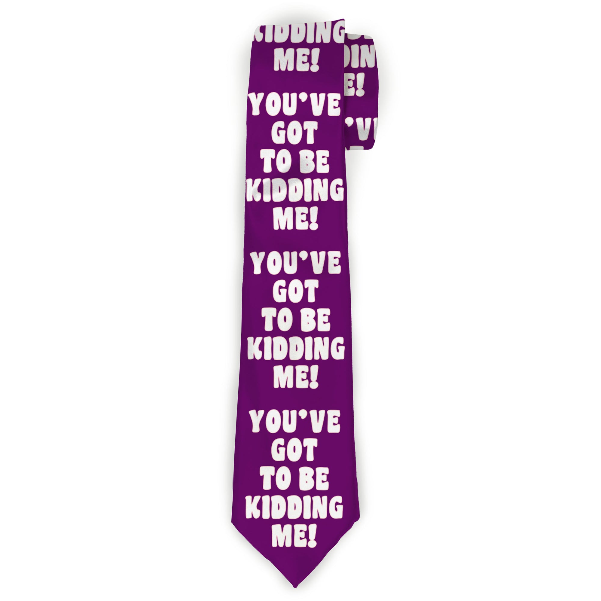 Buckle-Down Necktie - YOU'VE GOT TO BE KIDDING ME! Purple/White Neckties Buckle-Down
