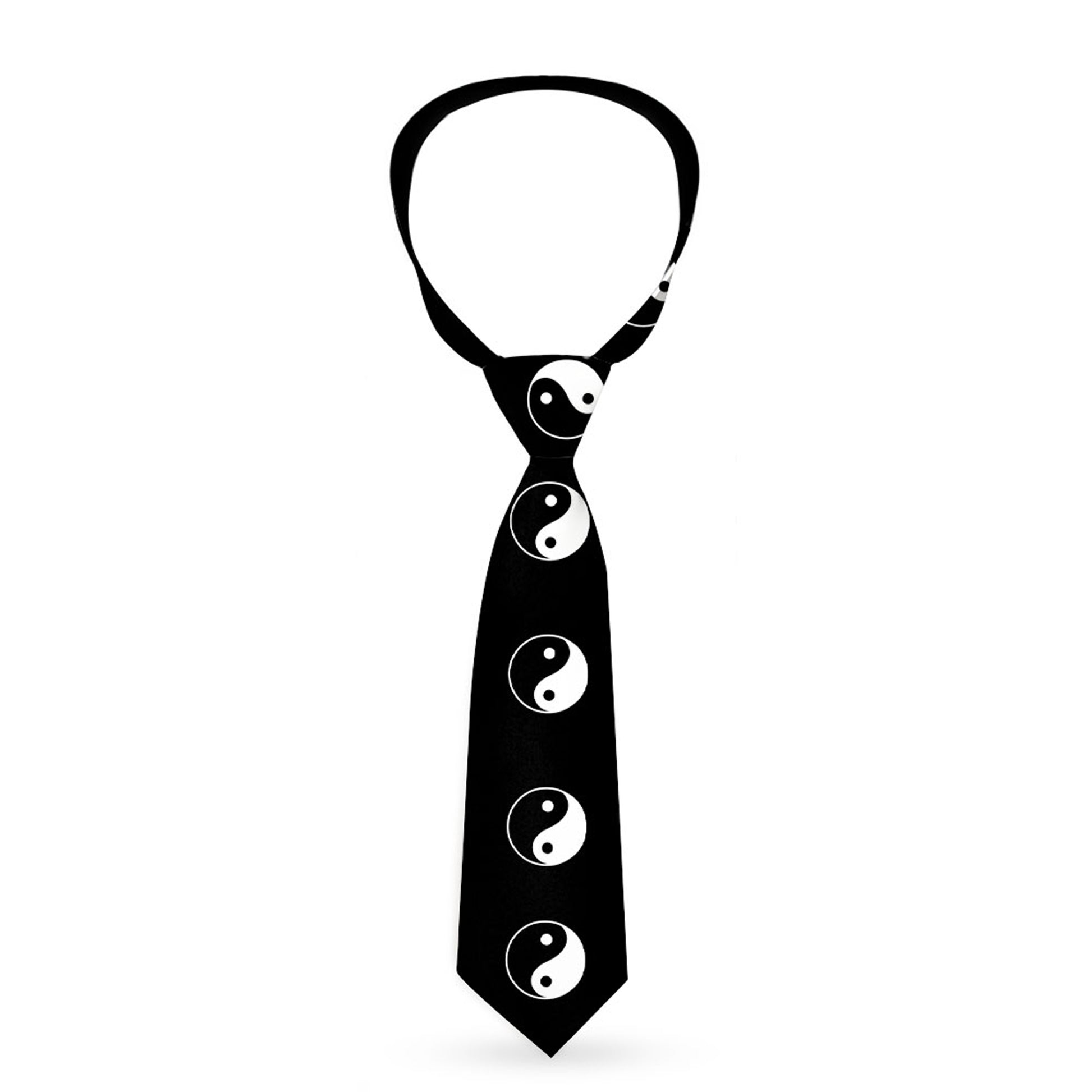Buckle-Down Necktie - Yin Yang Symbol Black/White Neckties Buckle-Down