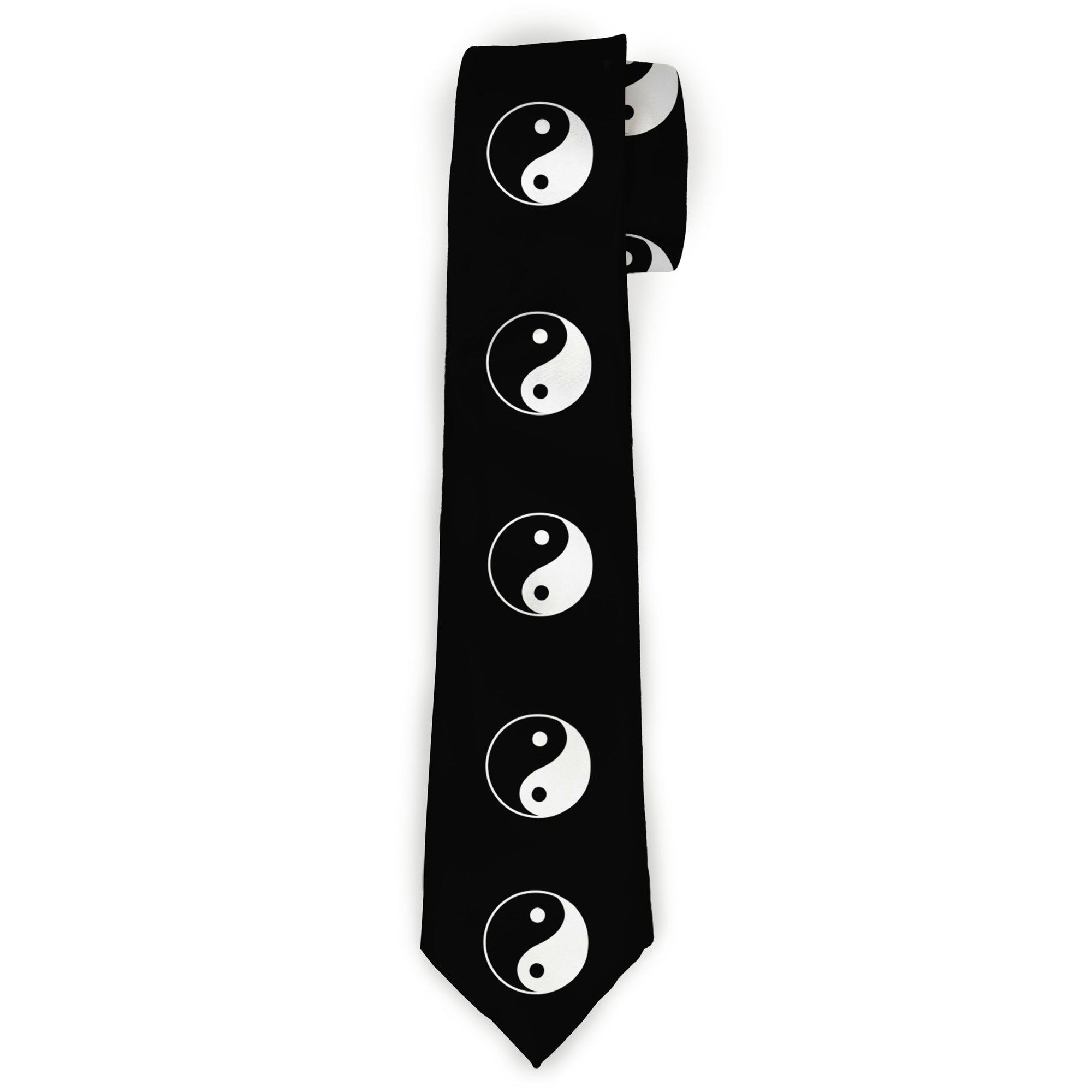 Buckle-Down Necktie - Yin Yang Symbol Black/White Neckties Buckle-Down